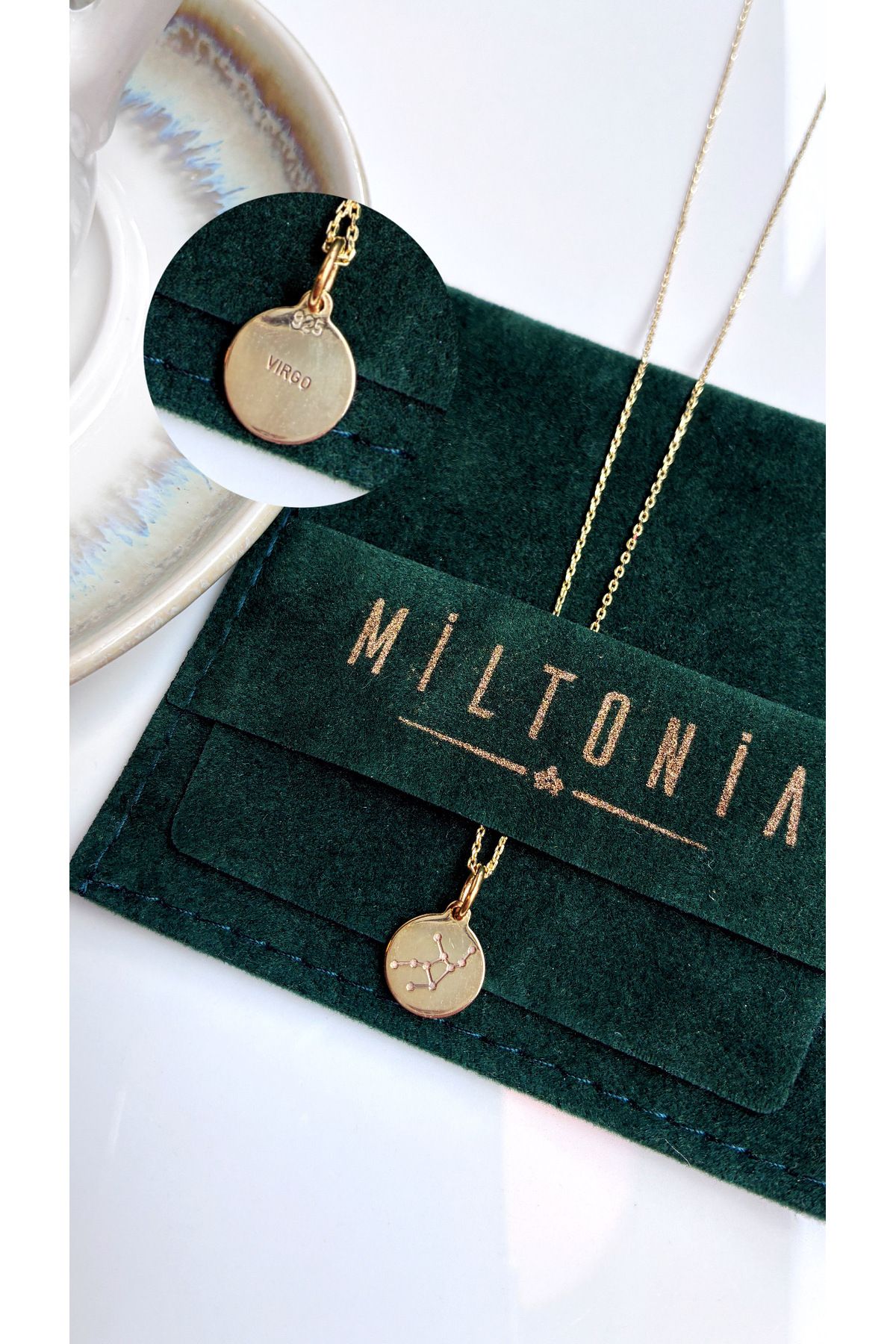 Miltonia 925s Başak Burcu Yıldız Haritası Gümüş Kolye