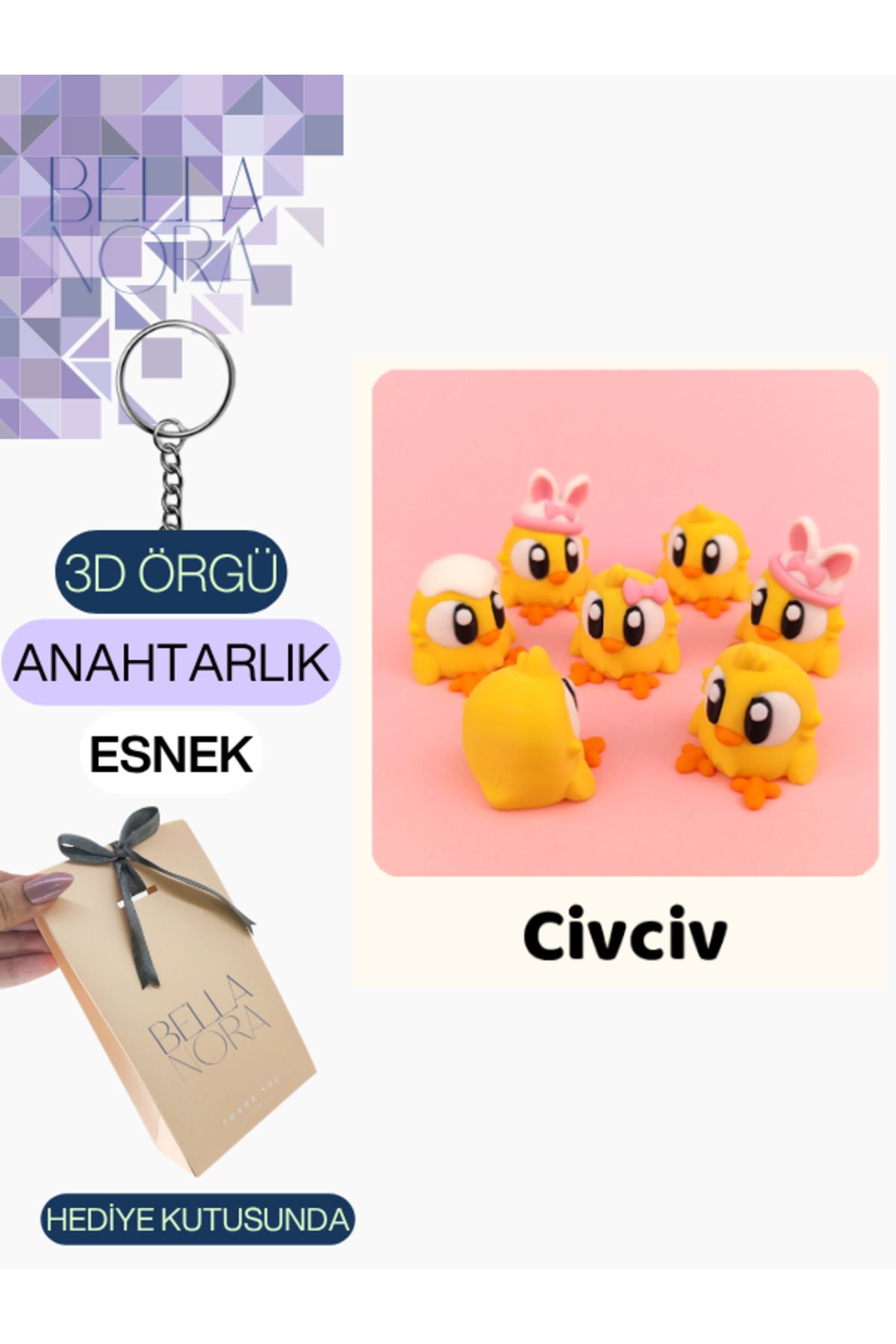 Bellanora Örgü Anahtarlık En Sevilen Animasyon Çizgi Film Hayvan Kahramanları Amigurumi Özel Hediye Kutusunda