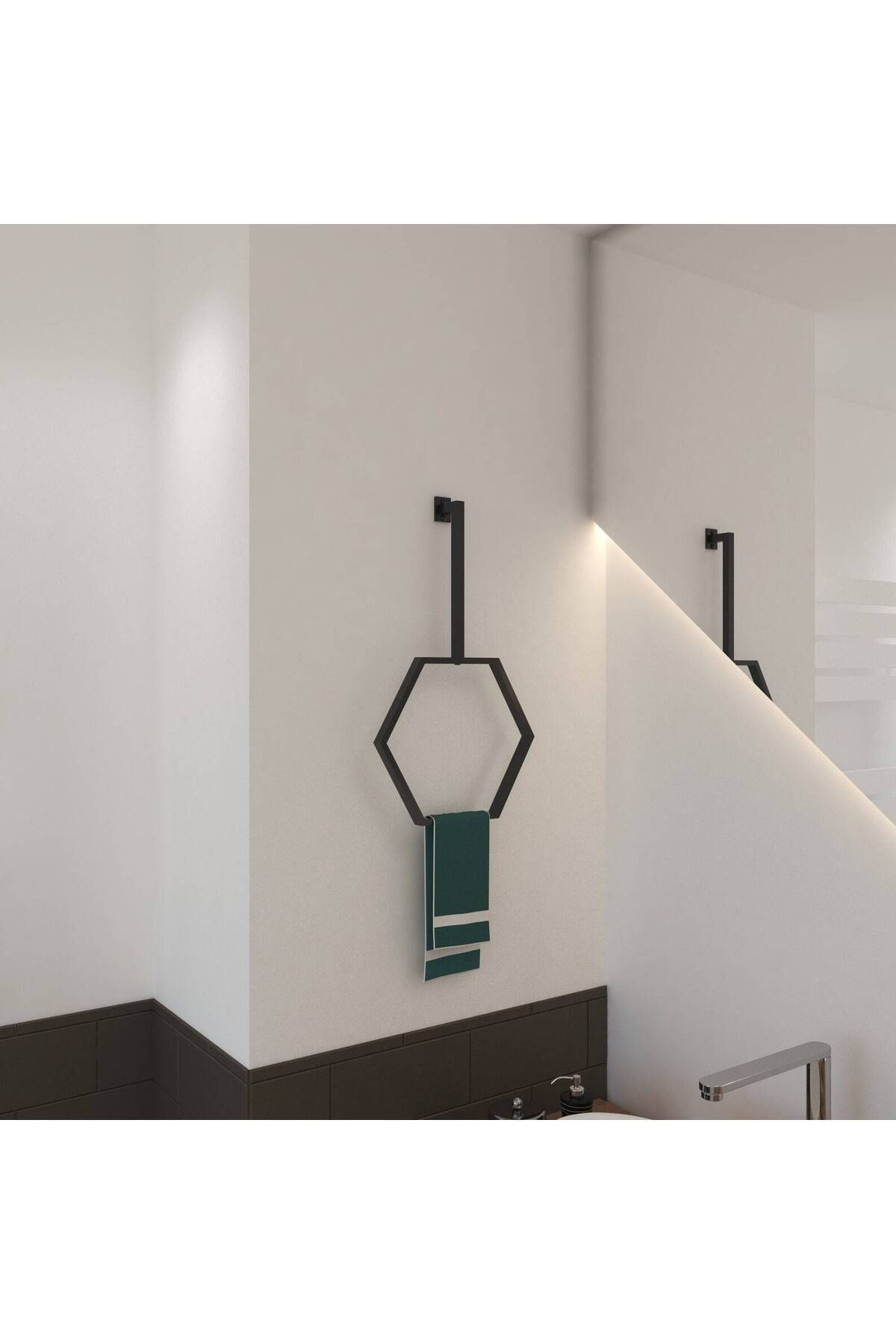 Nindes Dekoratif Metal Banyo Düzenleyici - Metal Açık Havluluk - Metal Organizer - 31