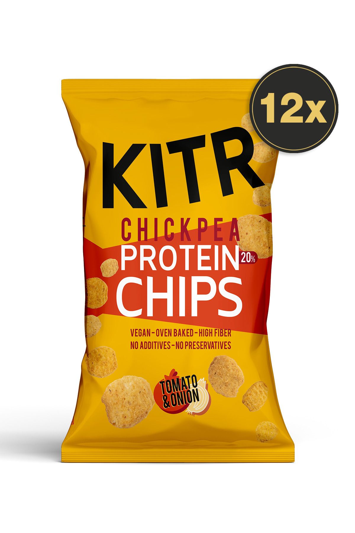 KITR 12'li Domates Ve Soğan Çeşnili Yüksek Proteinli Nohut Cipsi 12x50g