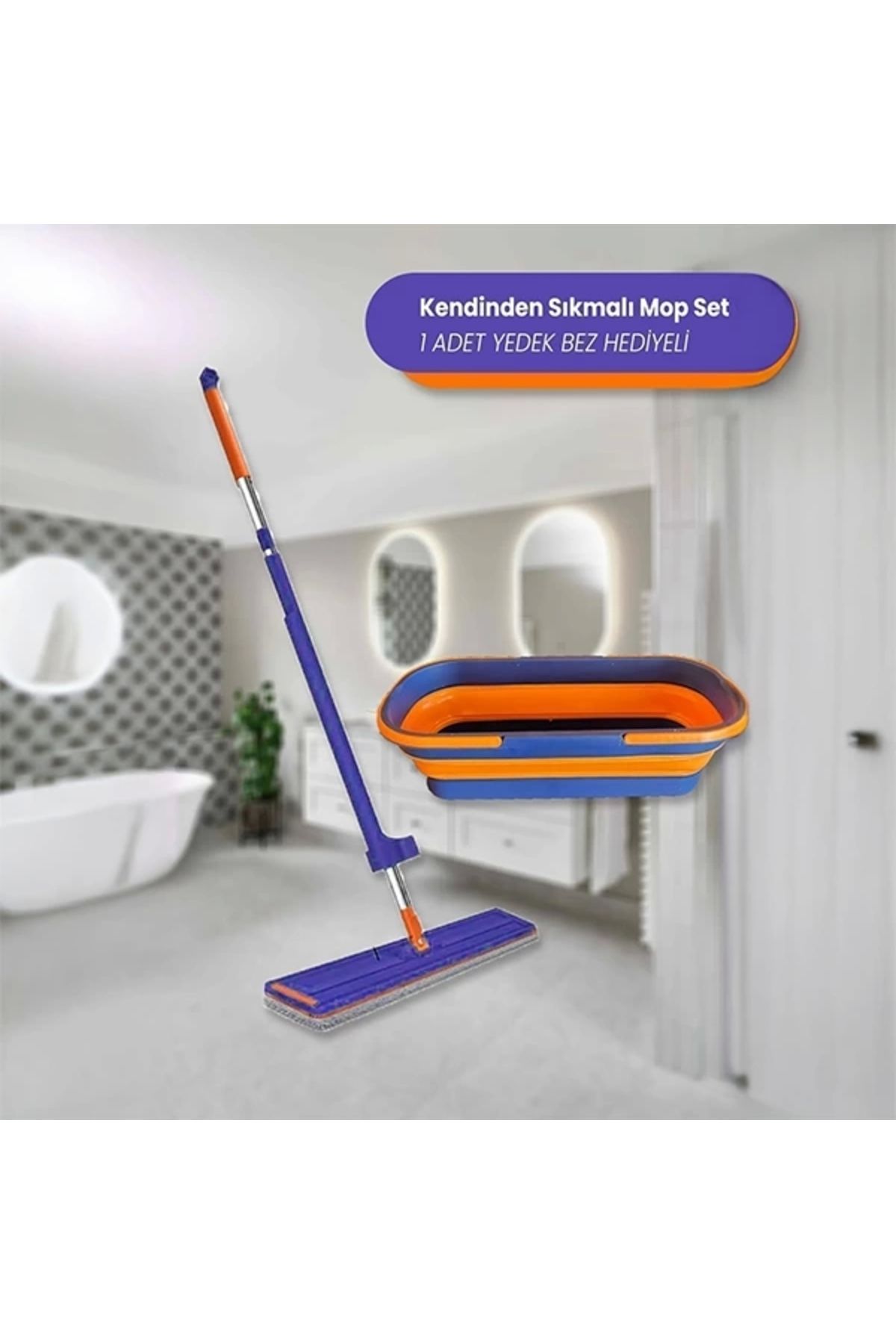 Yenimiyeni Kovalı Otomatik Sıkma Mekanizmalı Sihirli Mop