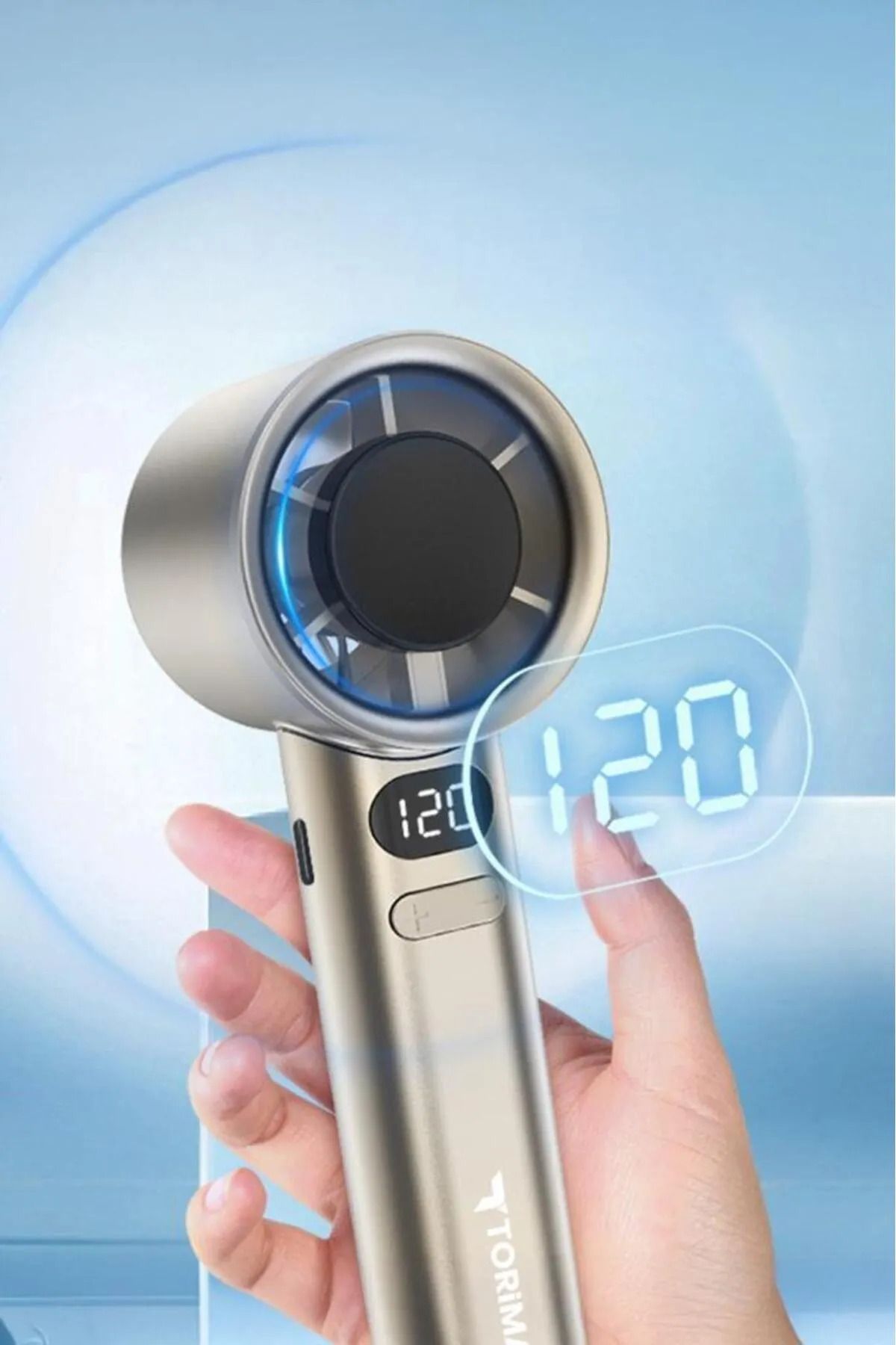 SNEXPRES Dijital Ekranlı El fanı Masa fanı 120 Hız Ayarlı Taşınabilir Mini Fan vantilatör