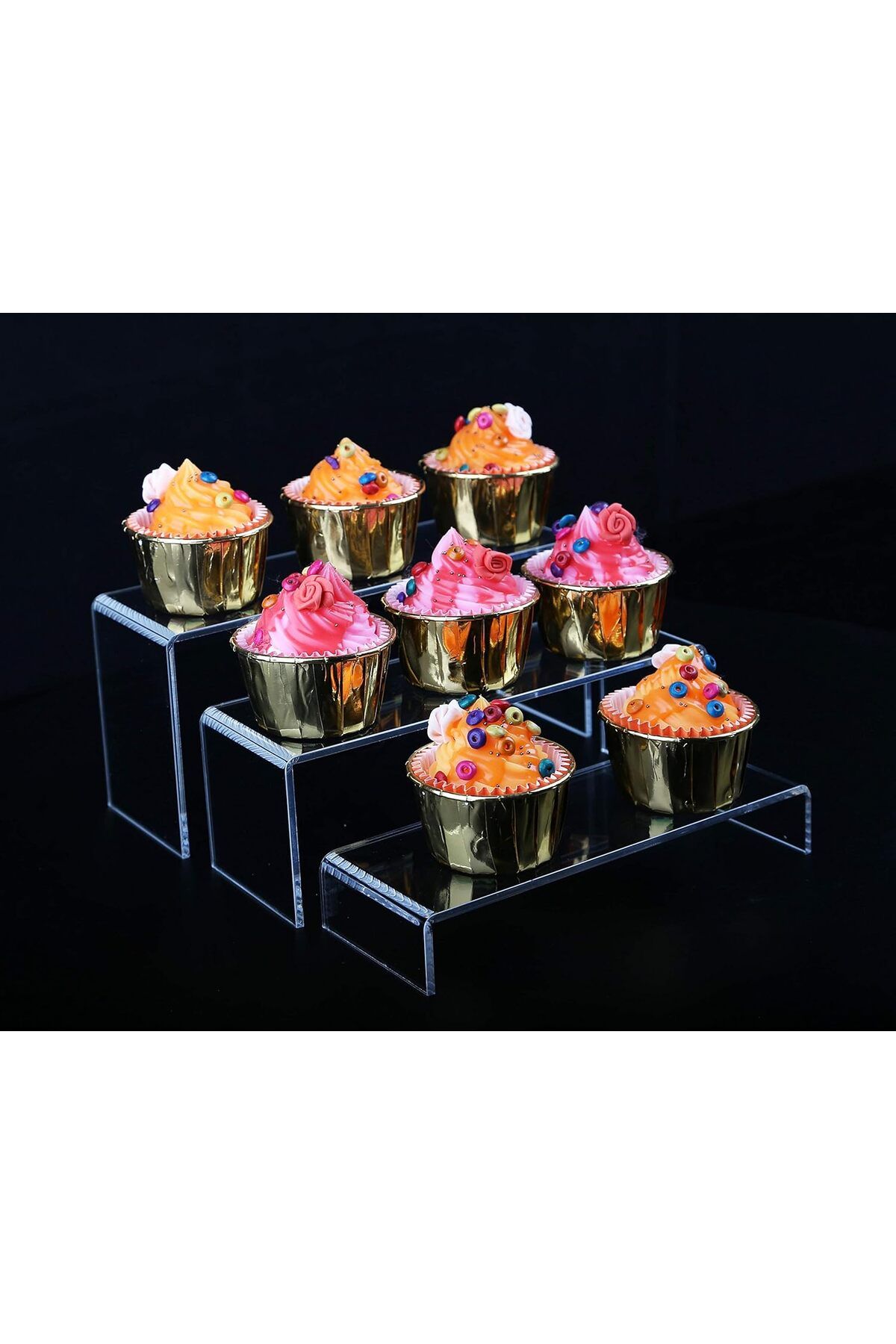 Generic-3 PC Large Clear Acrylic Riser Set, Acrylic Display Risers Shelf for Food Display,10 x 3.9 x 3.9 in 6