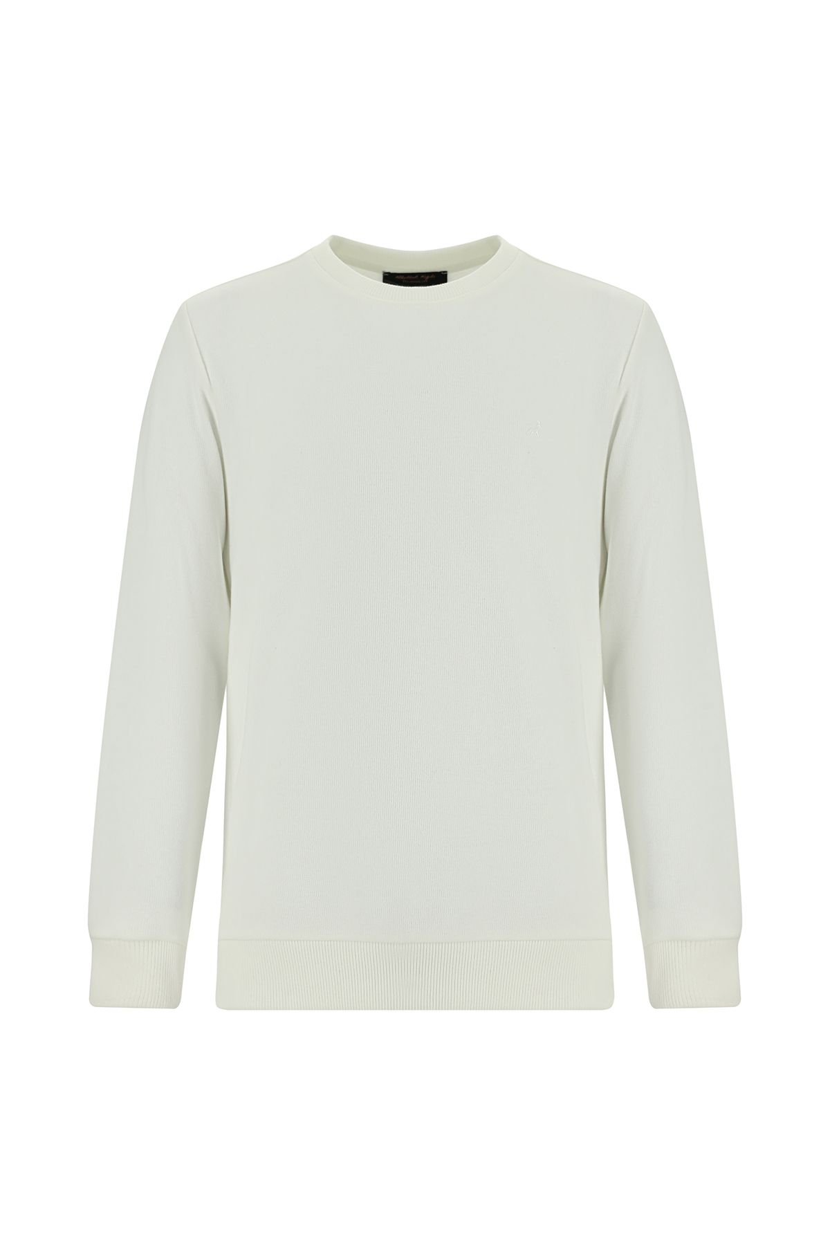Kiğılı Bisiklet Yaka Regular Fit Pamuklu Nakışlı Sweatshirt