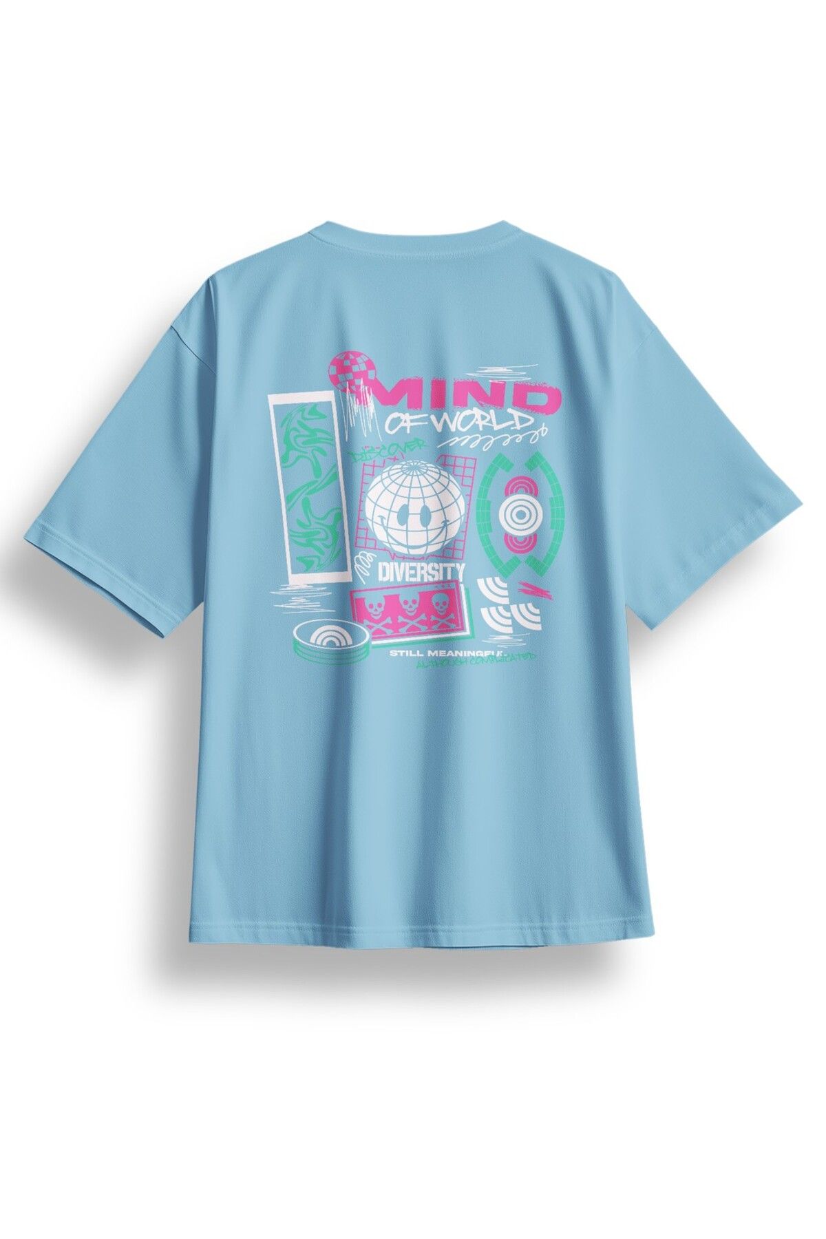 LUMARTA Oversize Mind Of World Baskılı Tshirt