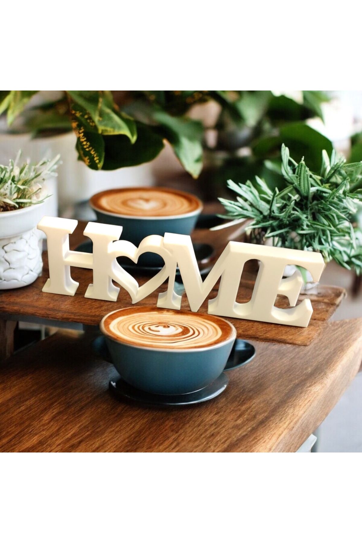 Cuteo Home Yazılı Dekoratif Biblo Masaüstü Dekor - Beyaz 20 Cm