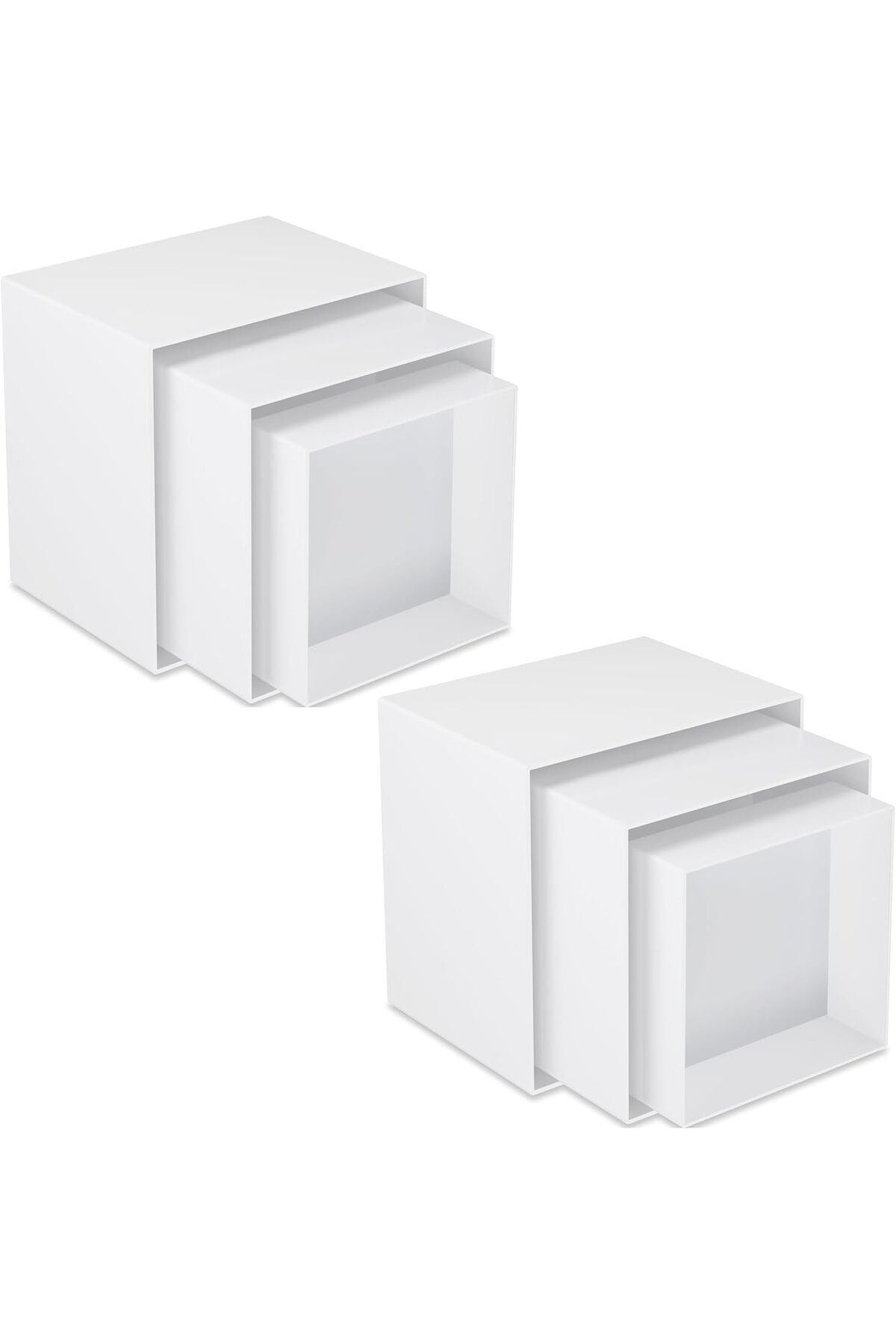 Generic-8''x9''x10'', Buffet Table, 6PCS White Acrylic Cube Display Nesting Risers with Hollow Bottoms 6