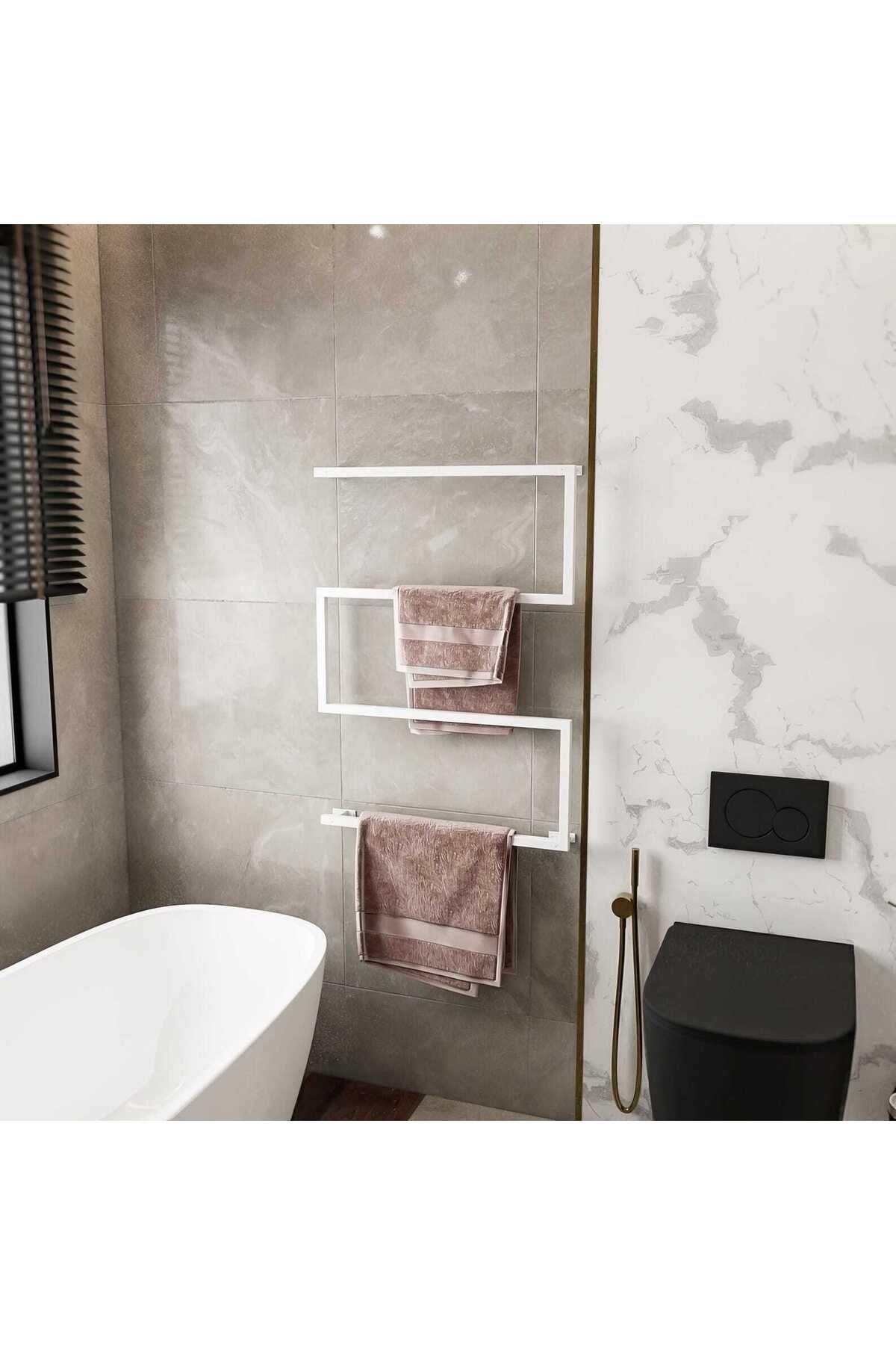 Nindes Dekoratif Metal Banyo Düzenleyici - Metal Açık Havluluk - Metal Organizer - 16
