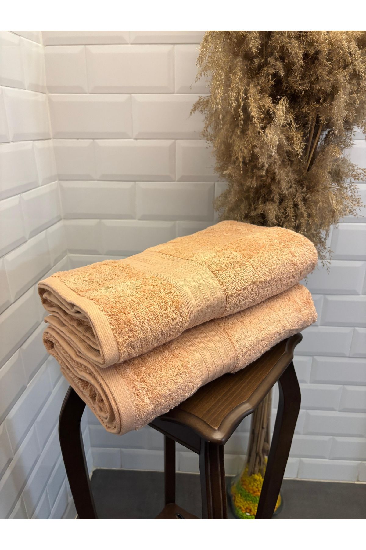 Explore Home , Cotton, Banyo, Havlusu - Açık Şeftali Rengi (Lif Hediyeli)