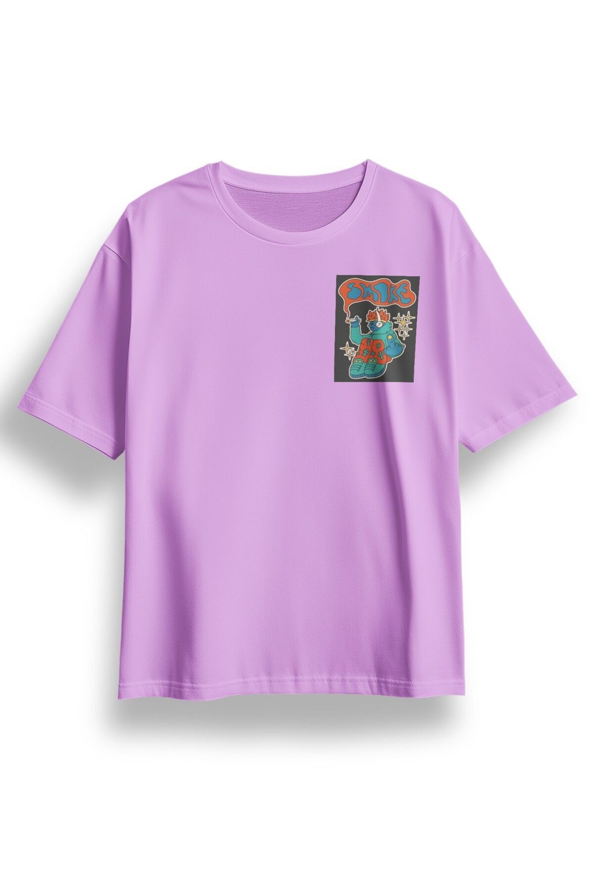 LUMARTA Oversize Göğüste Dont Smoke Baskılı Tshirt