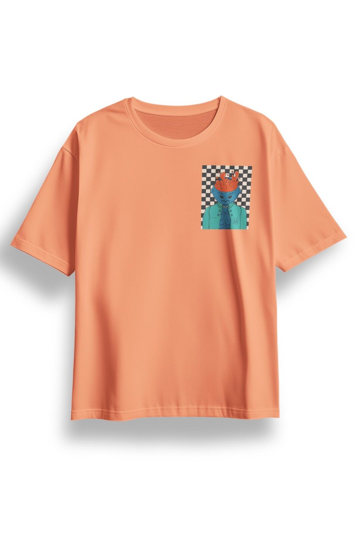 LUMARTA Oversize Göğüste Be Furious Baskılı Tshirt