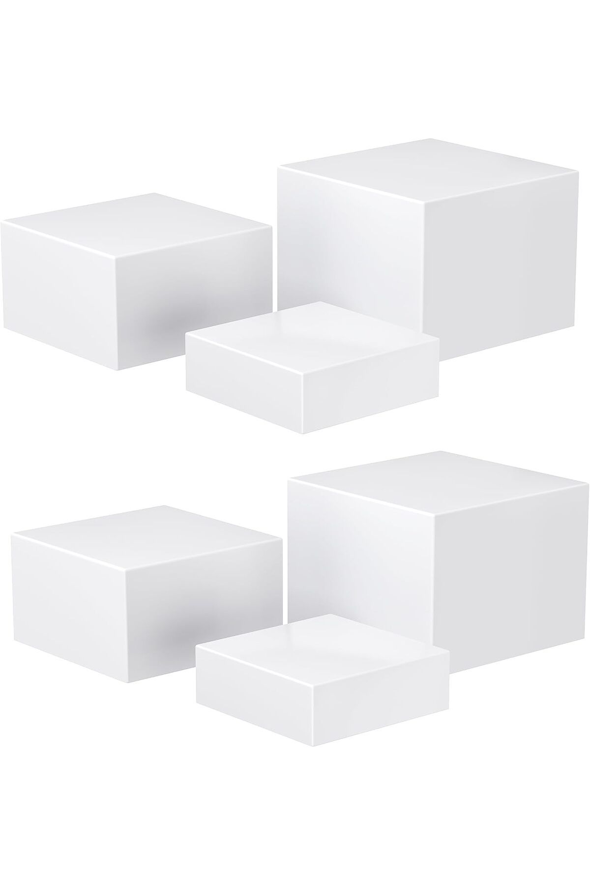 Generic-8''x9''x10'', Buffet Table, 6PCS White Acrylic Cube Display Nesting Risers with Hollow Bottoms 1