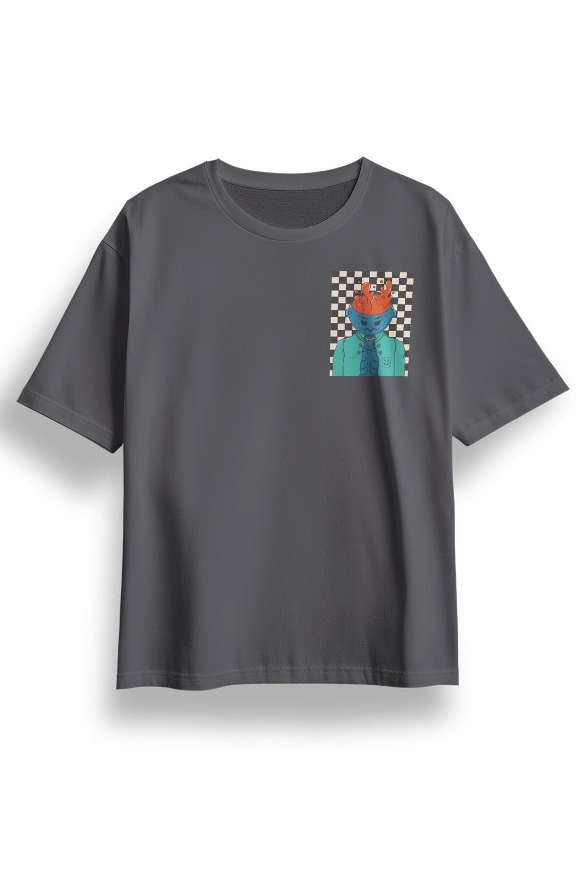 LUMARTA Oversize Göğüste Be Furious Baskılı Tshirt