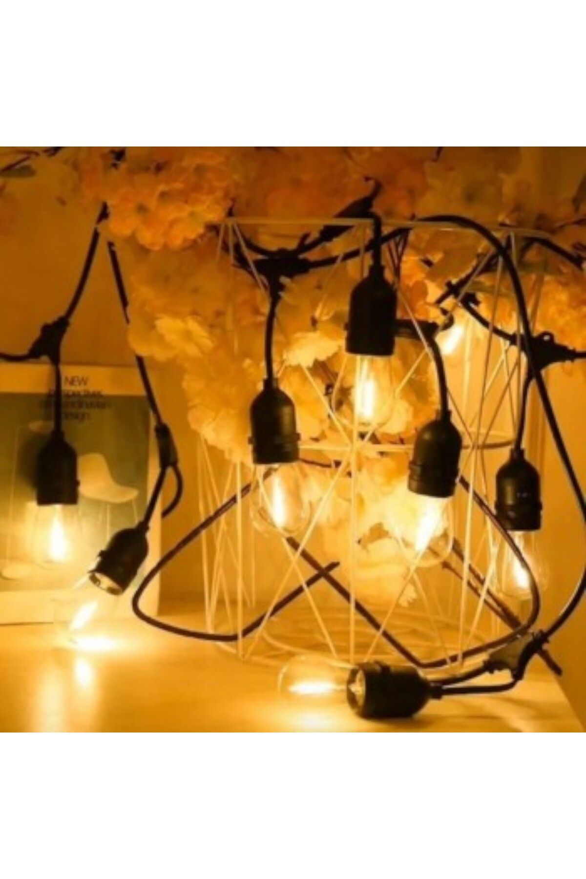 Naimeed Company Ghirlandă Luminoasă Decorativă, Interconectabilă, Naimeed D6120, 10m, 10 Becuri Led, Lumină Albă Caldă - One Size