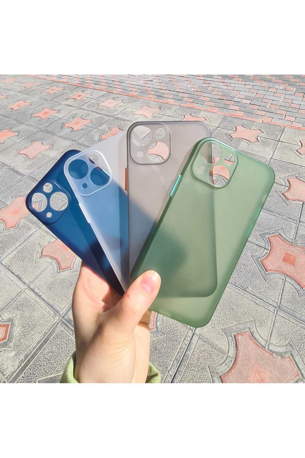 CEP-HANE Apple İphone 13 Mini Yan Tuşlar Renkli Şeffaf Kılıf