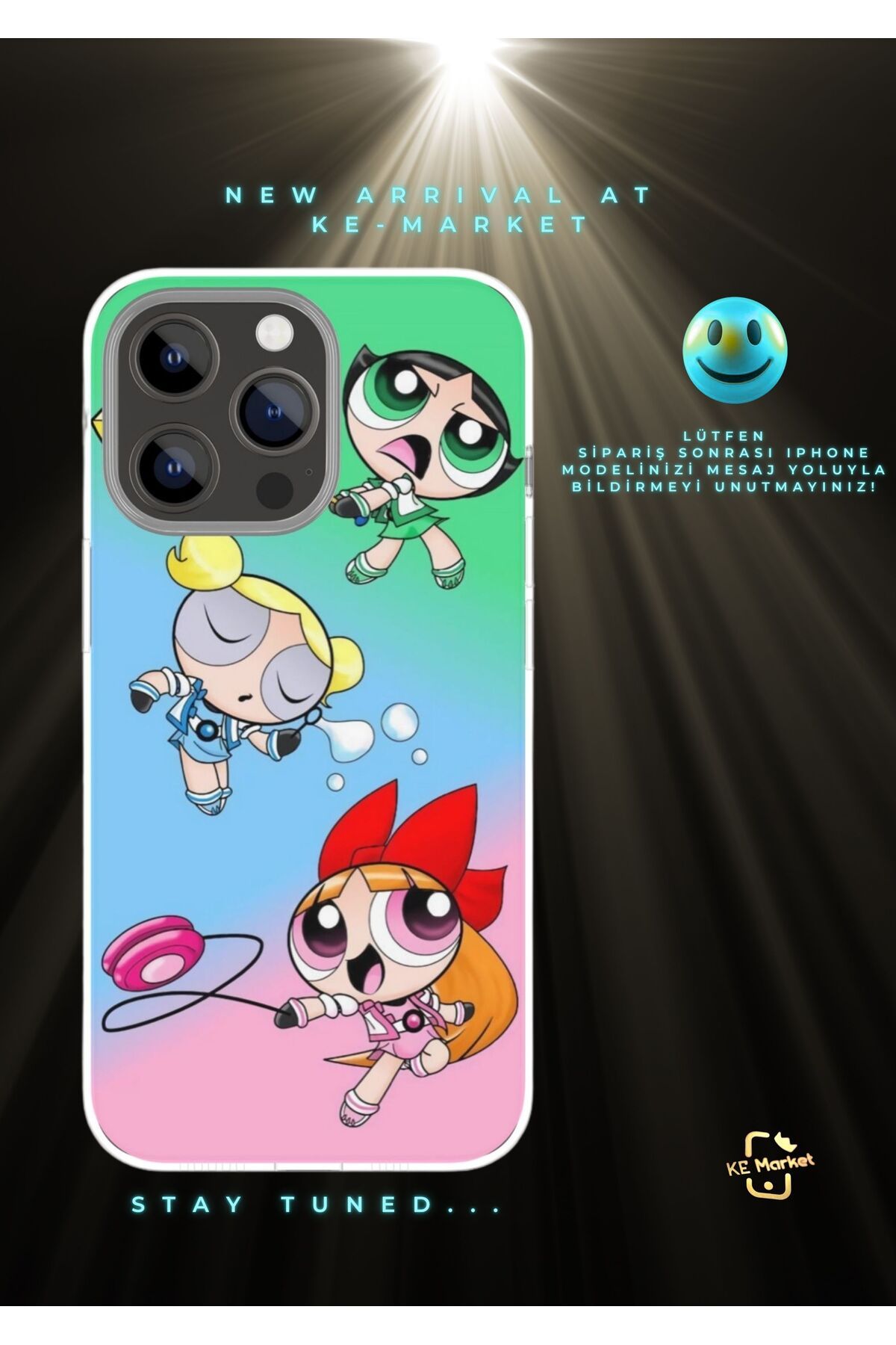 SOFTCASE Power Puff Girls Series Iphone Tasarım Kılıf (LÜTFEN MESAJ YOLUYLA TELEFON MODELİNİZİ YAZINIZ)