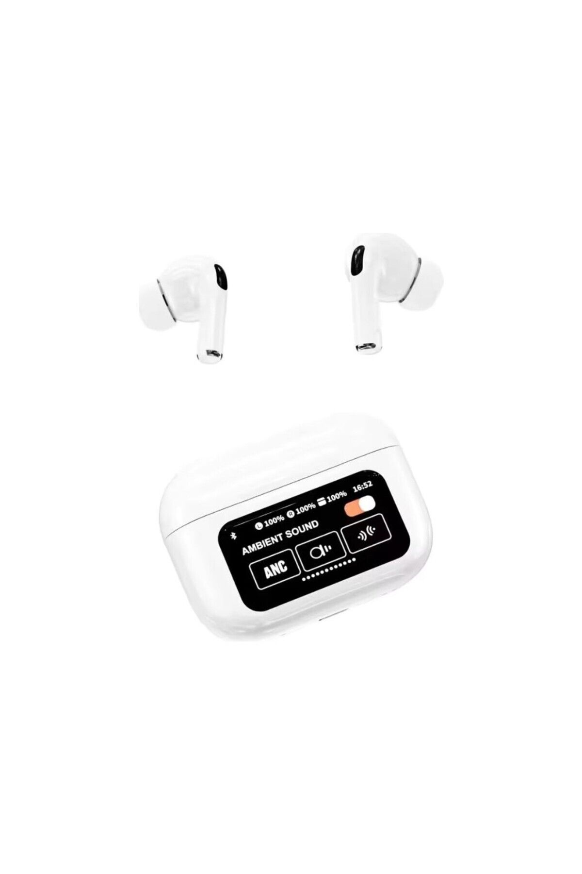 TECHNO 8Q Ekranlı Apple Tarzı Bluetoothlu Beyaz Kulaklık Türkçe