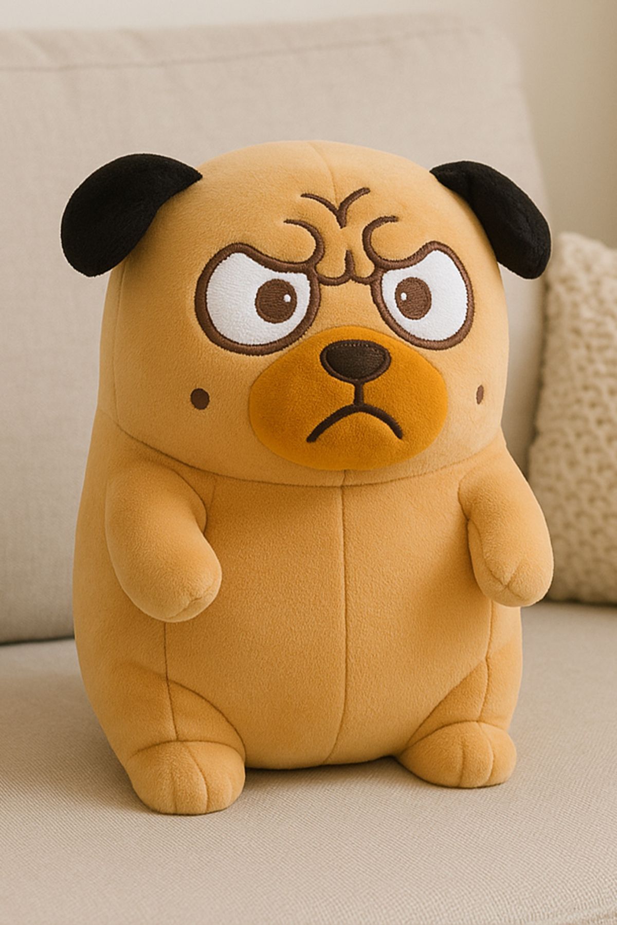farddad Pug Köpek Peluş Oyuncak 30 Cm Havlayan Yastık Uyku Arkadaşı | Hediyelik
