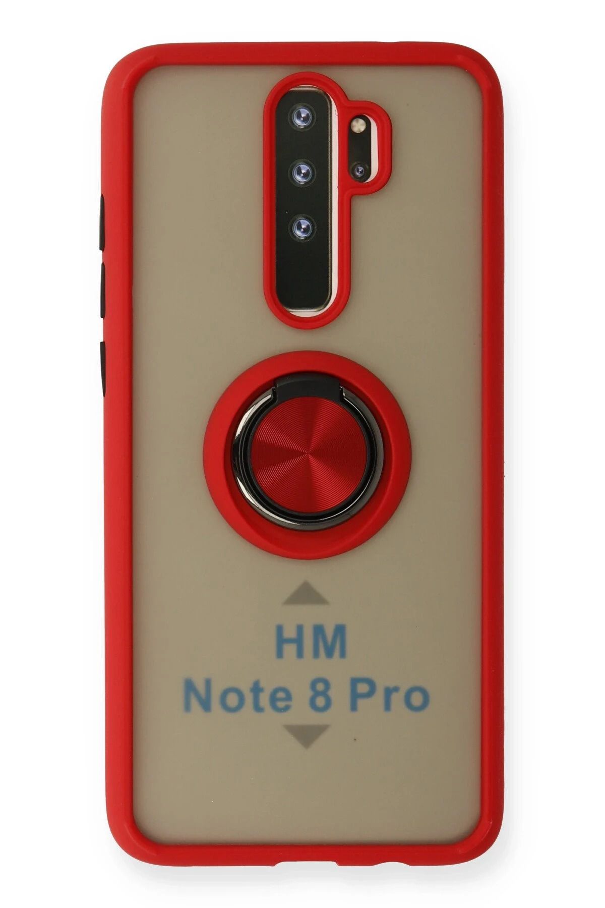 NewFace Xiaomi Redmi Note 8 Pro Kılıf Montreal Yüzüklü Silikon Kapak - Kırmızı NRMSA