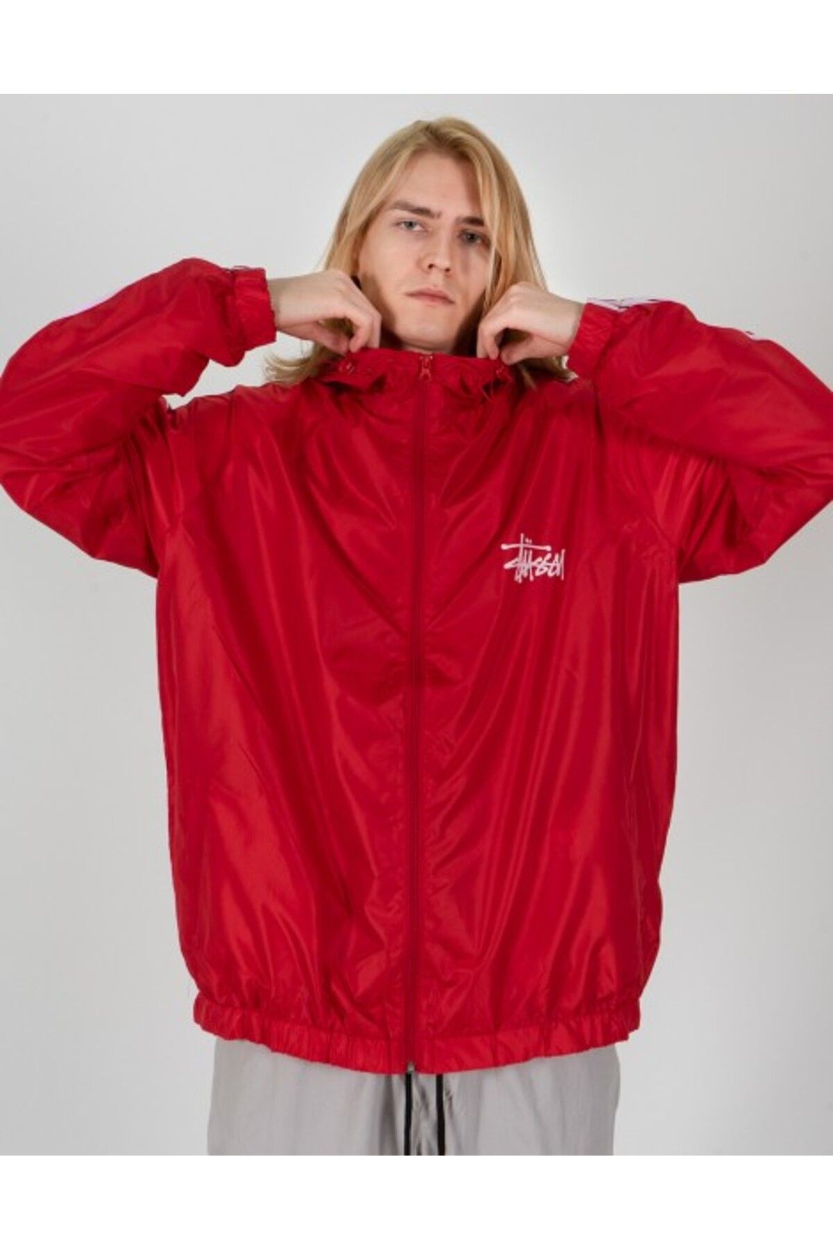 Stussy-Street Style Red Men's Jacket Raincoat Pg1073Kz 5