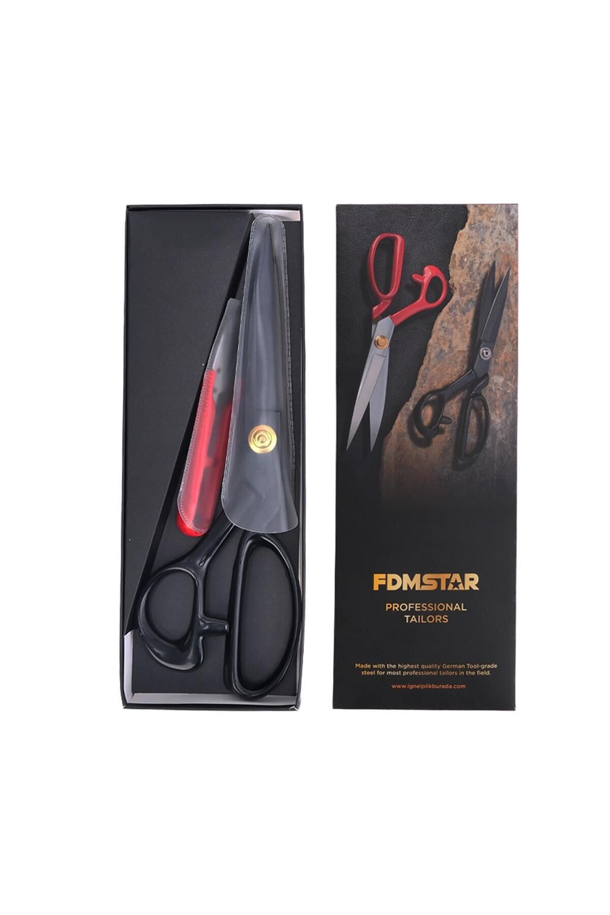 FDMSTAR-11 Inch (27.5CM) Black Handle Professional Stainless Steel Tailor Scissors 7