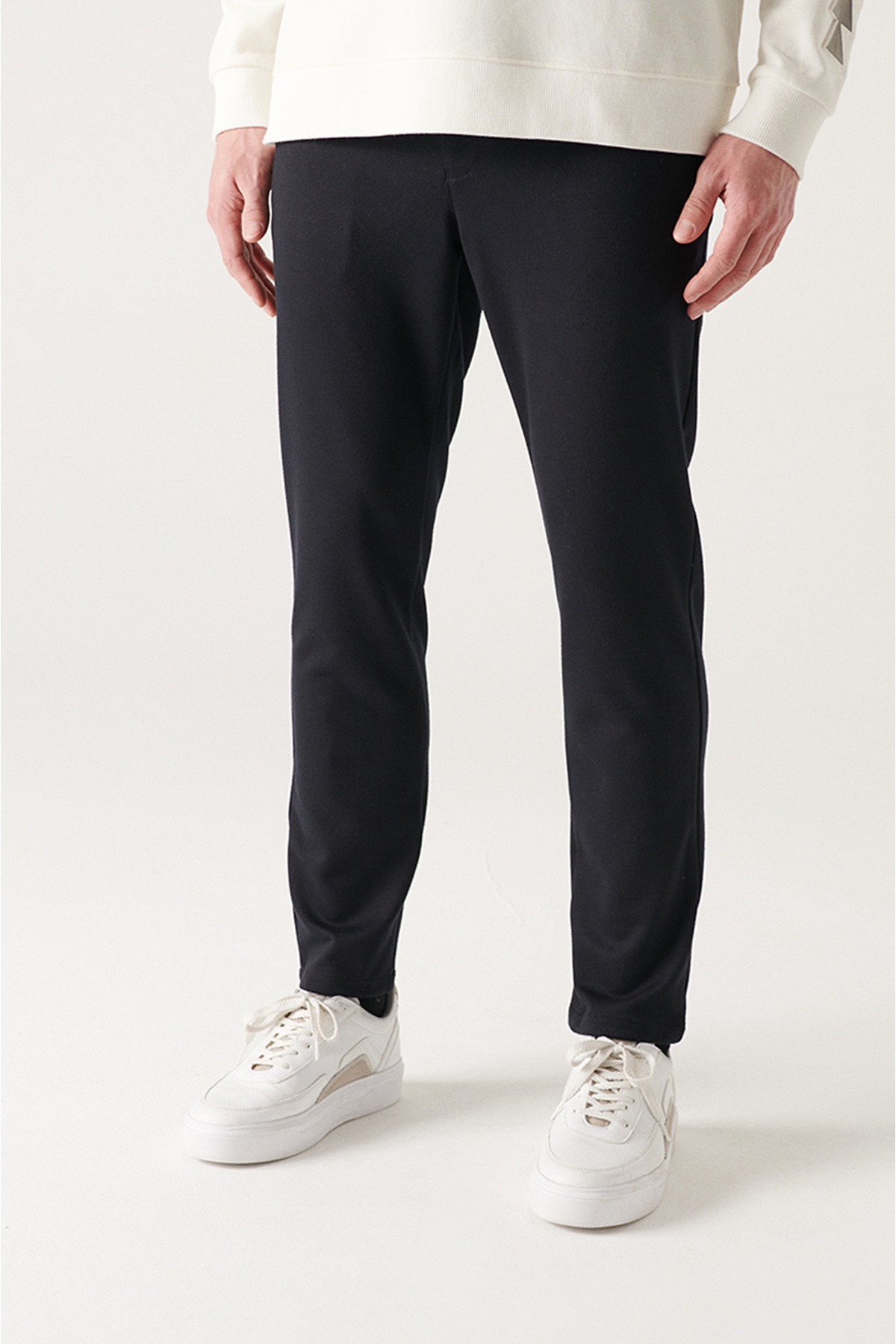 Avva-Marineblaue Herren-Schnürhose mit dehnbarer Taille E 003012 2