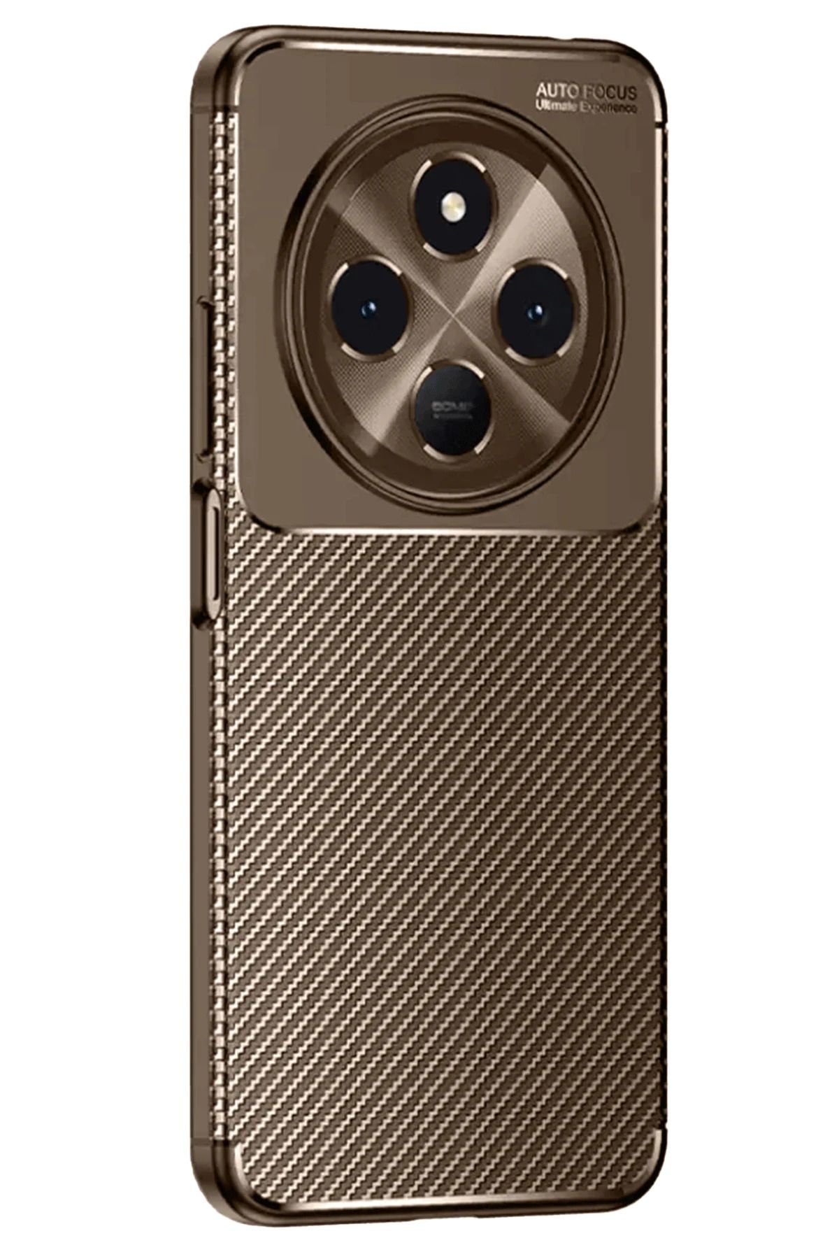 NewFace Tecno Spark 30 Kılıf Auto Focus Karbon Kapak - Kahverengi NRMSA