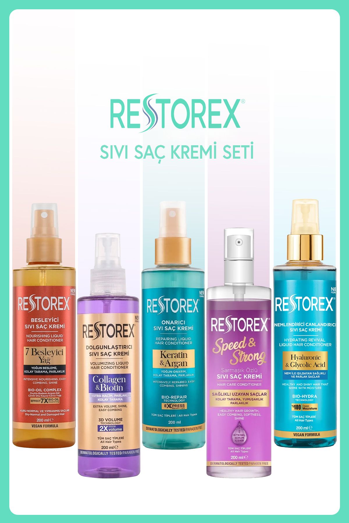 Restorex-Liquid Conditioner Set 200 ml 5 Pcs 1