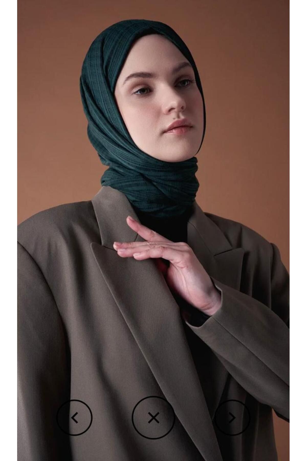 Modakaşmir-Misto Cotton Sea Green Color Shawl, 5