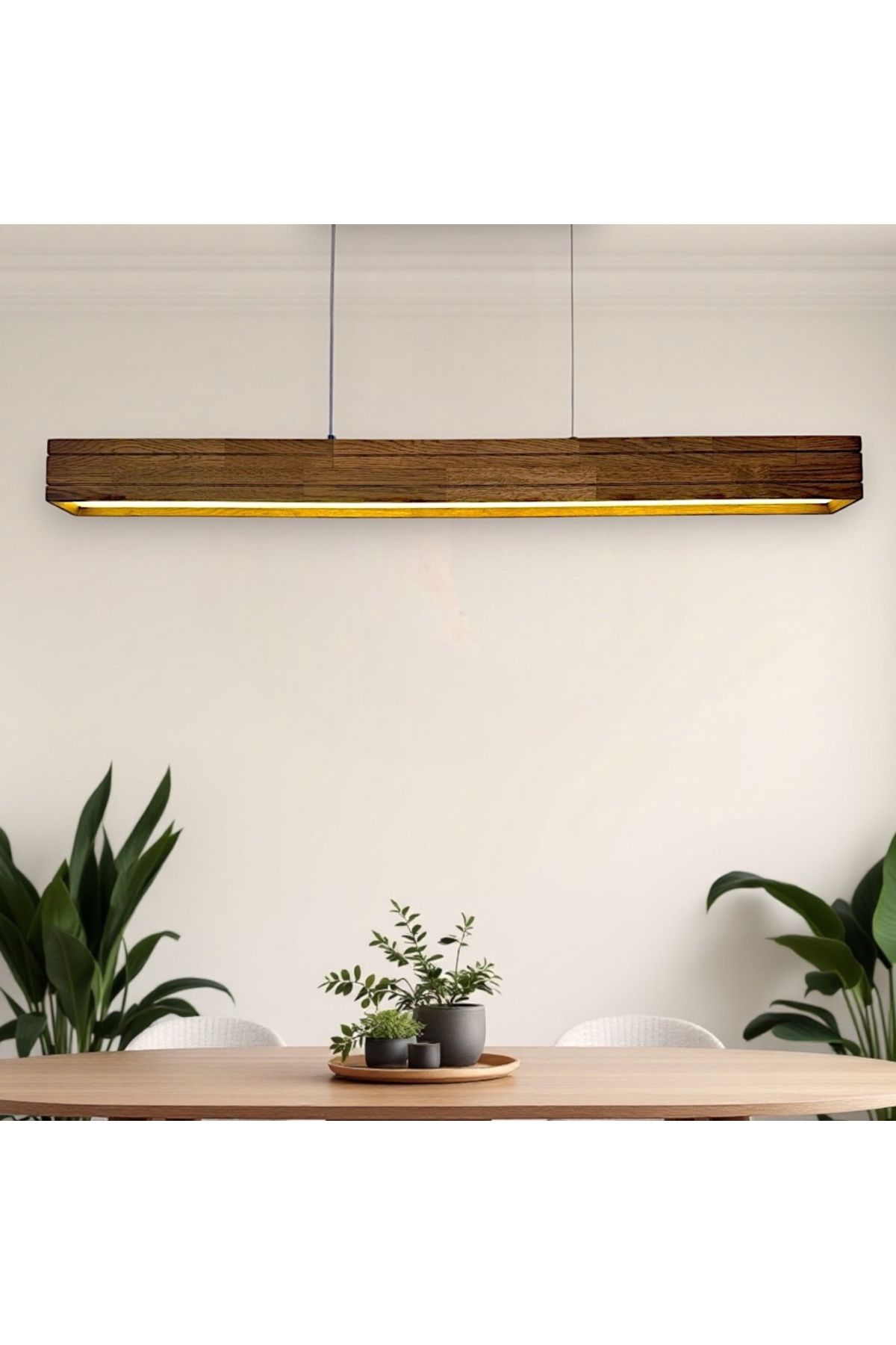Nilight Ahşap LED Sarkıt Avize – Uzaktan Kumandalı, Kısılabilir Işık, Modern Doğal Tasarım