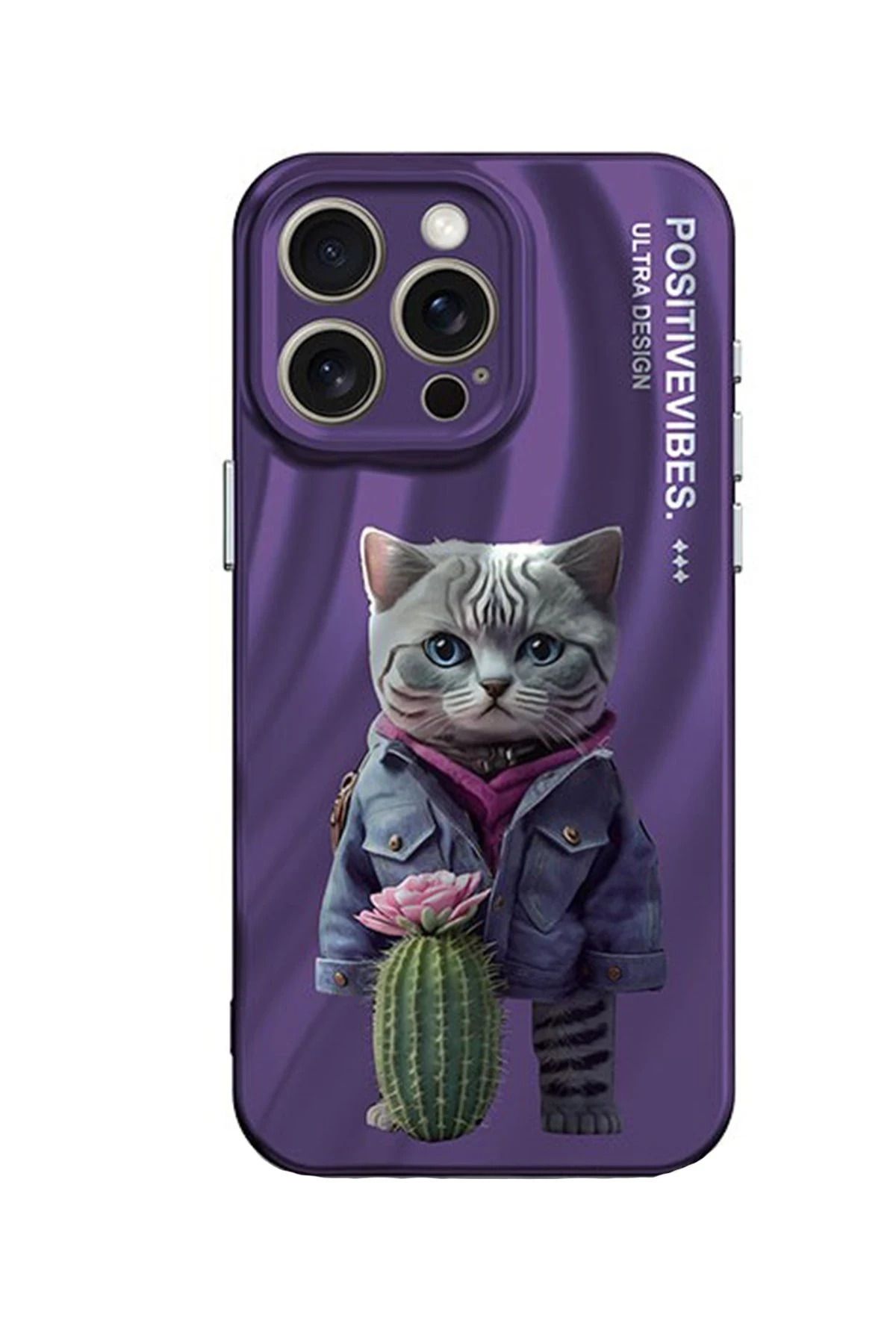 NewFace iPhone 14 Pro Kılıf Crew Desenli Kapak - Kedi NRMSA