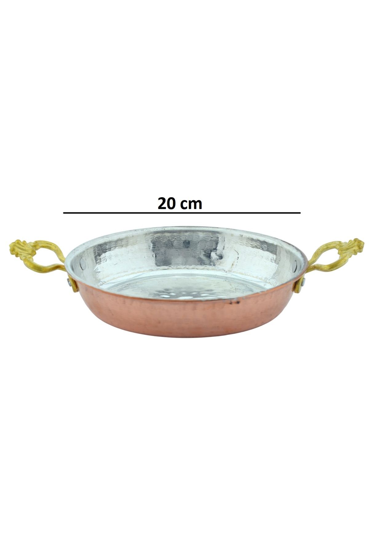 HitDukkan El Yapımı Bakır Omlet ve Yumurta Tavası,Bakır Sahan Tava NO4 (20 cm)