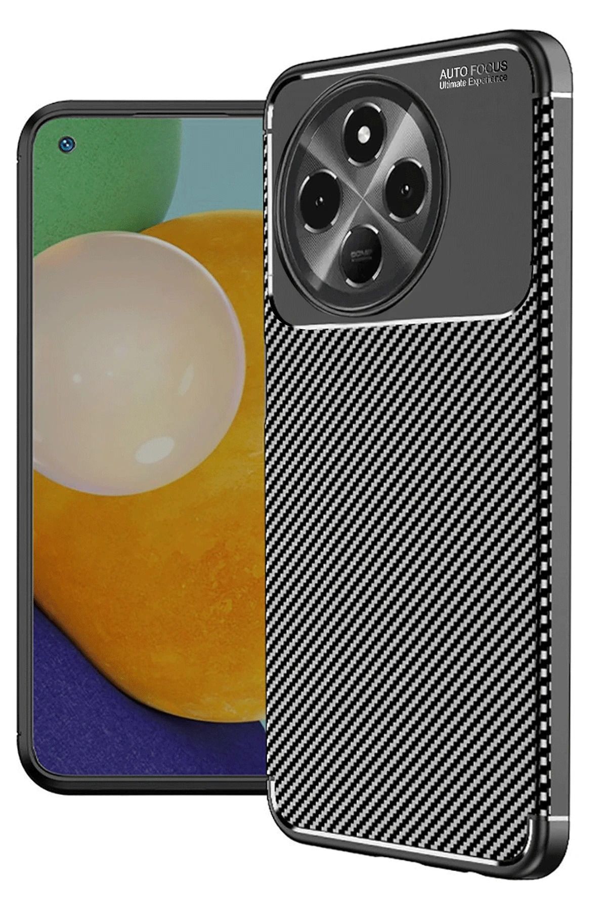 Zipax Tecno Spark 30 Pro Kılıf Karbon Görünümlü Silikon Azn-Carbon