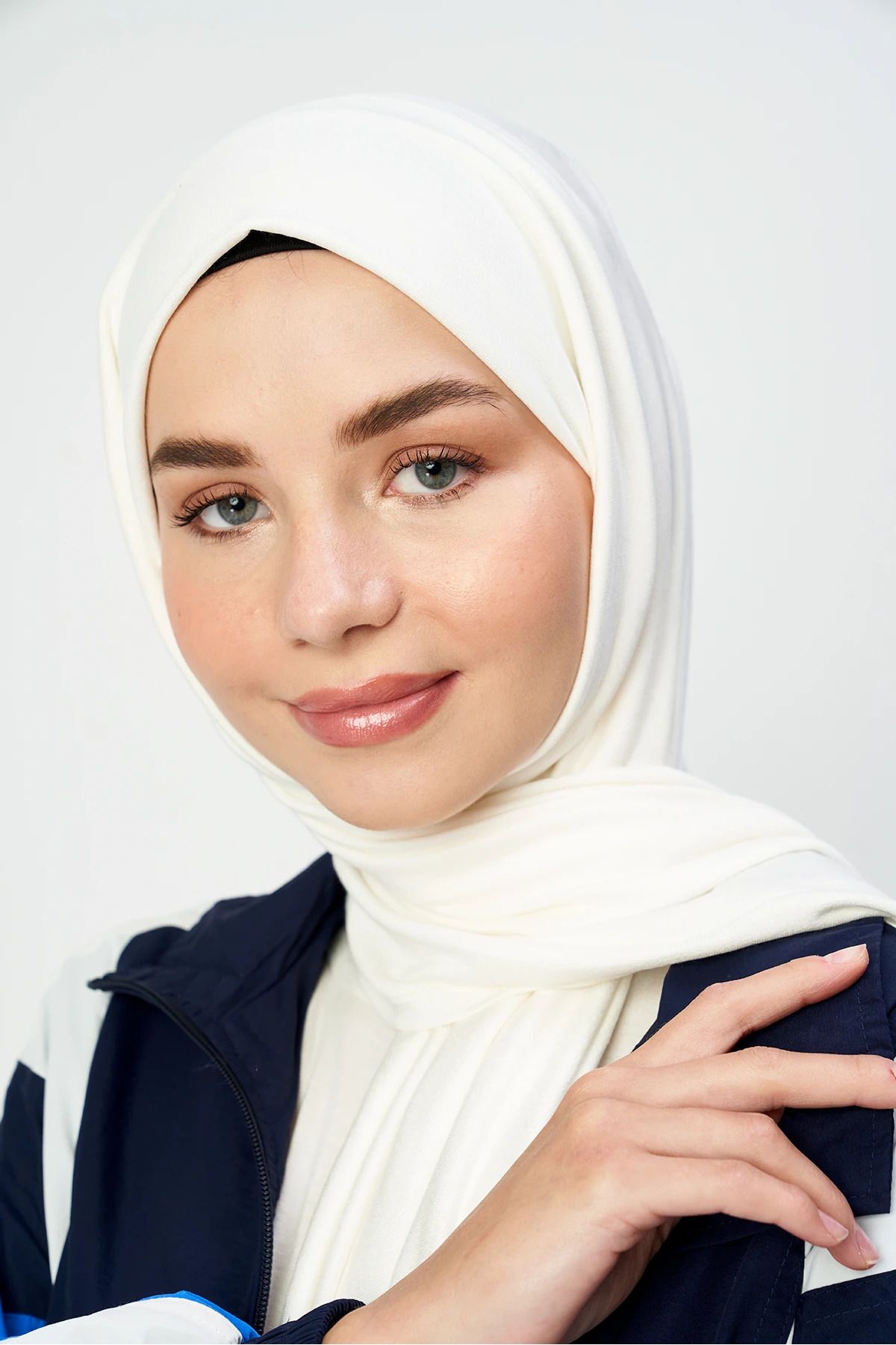 Modakaşmir-Ecru Combed Shawl - Colorful Design 3