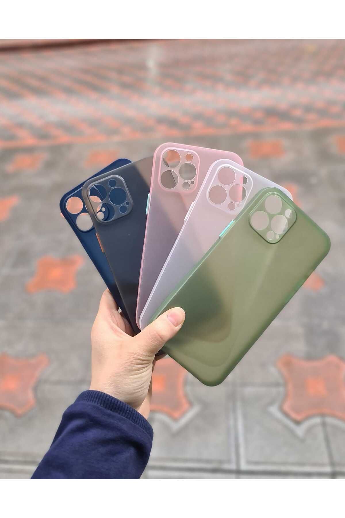 CEP-HANE Apple İphone 12 Pro Max Yan Tuşlar Renkli Şeffaf Kılıf