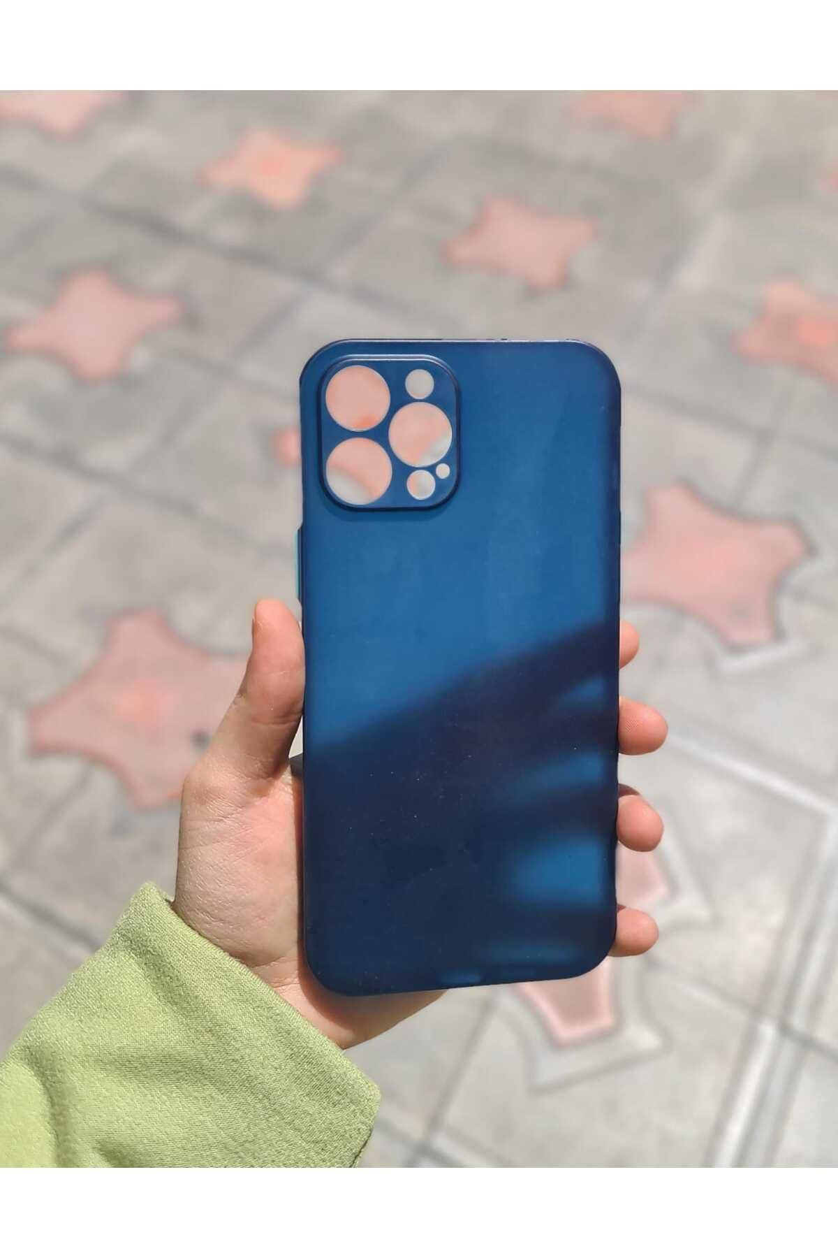 CEP-HANE Apple İphone 12 Pro Max Yan Tuşlar Renkli Şeffaf Kılıf