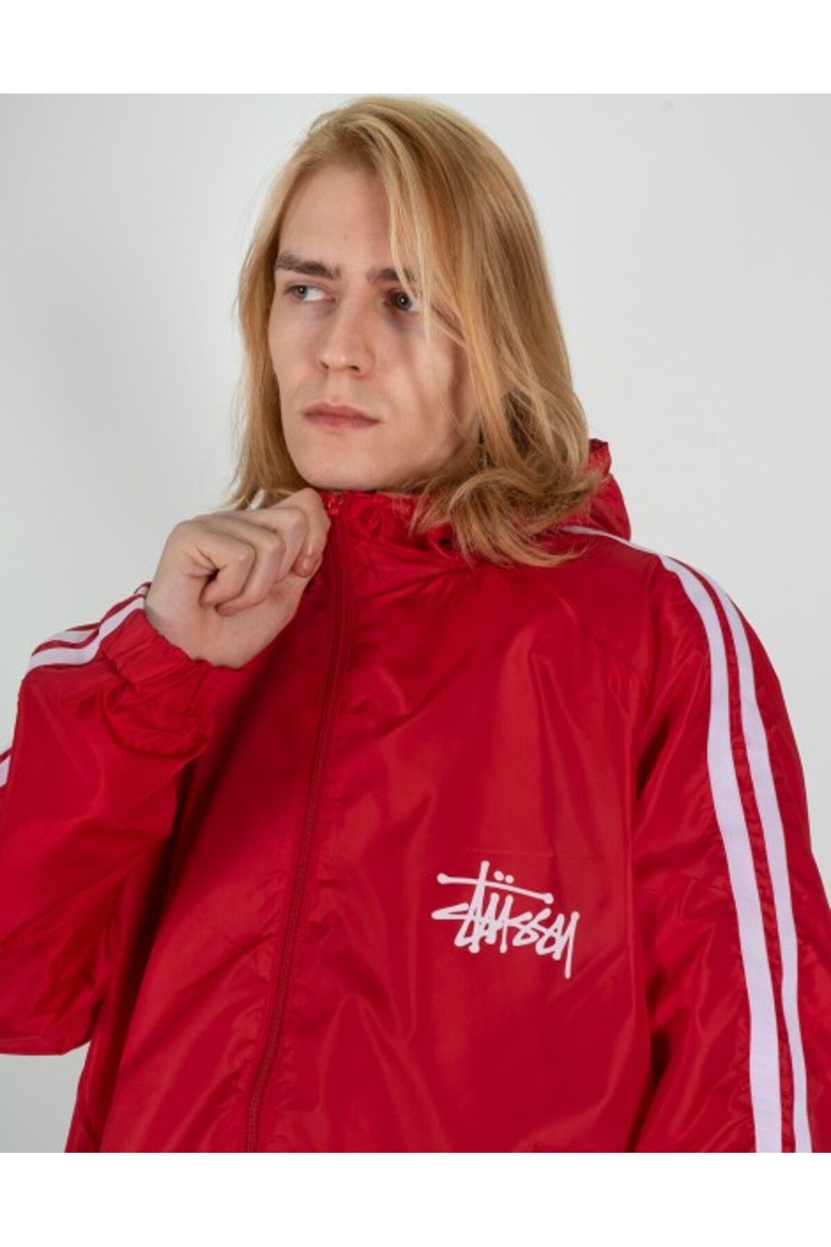 Stussy-Street Style Red Men's Jacket Raincoat Pg1073Kz 2