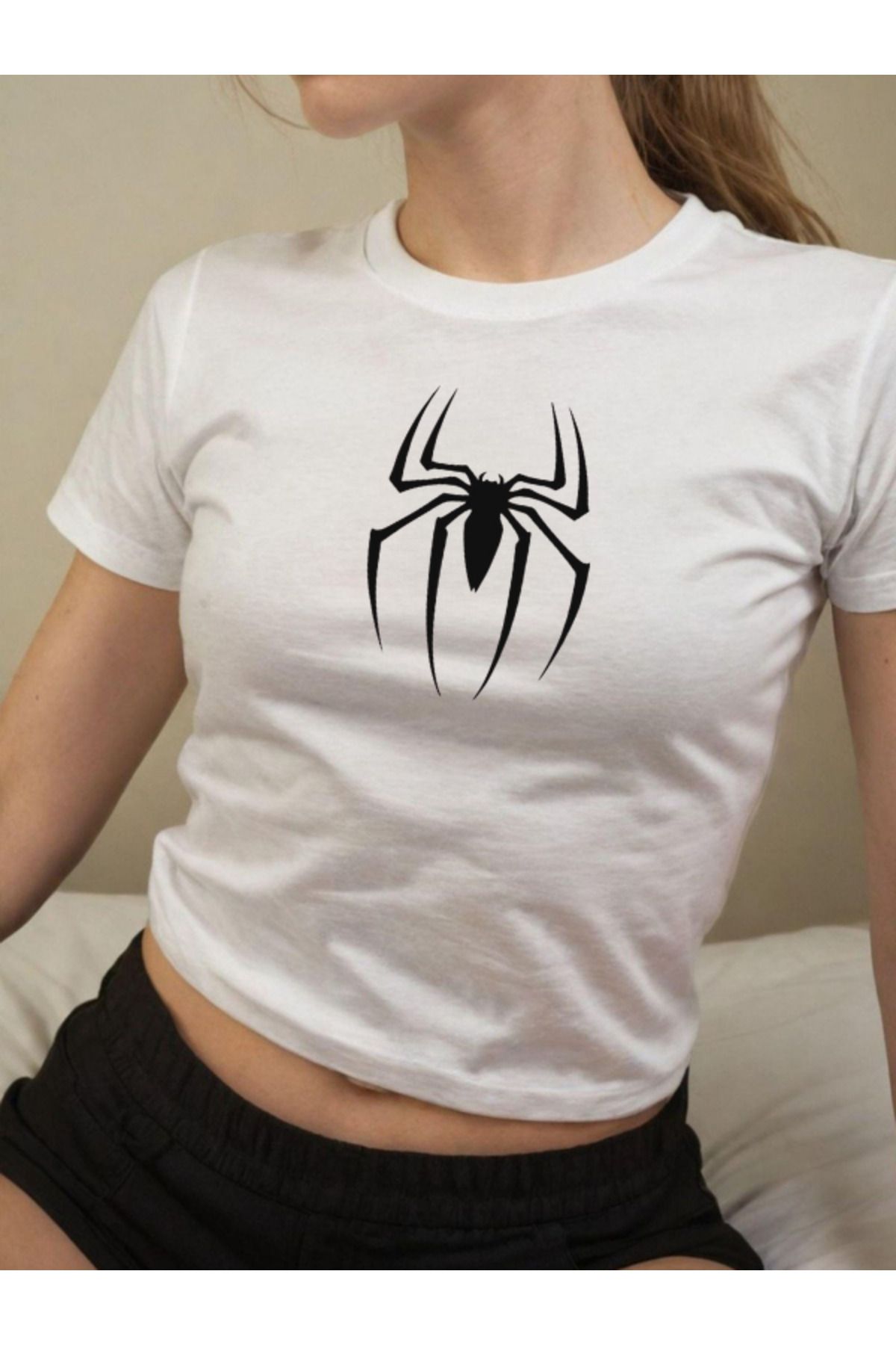 DEEFWEAR DREICH SPIDERWEB BASKILI BEYAZ CROP