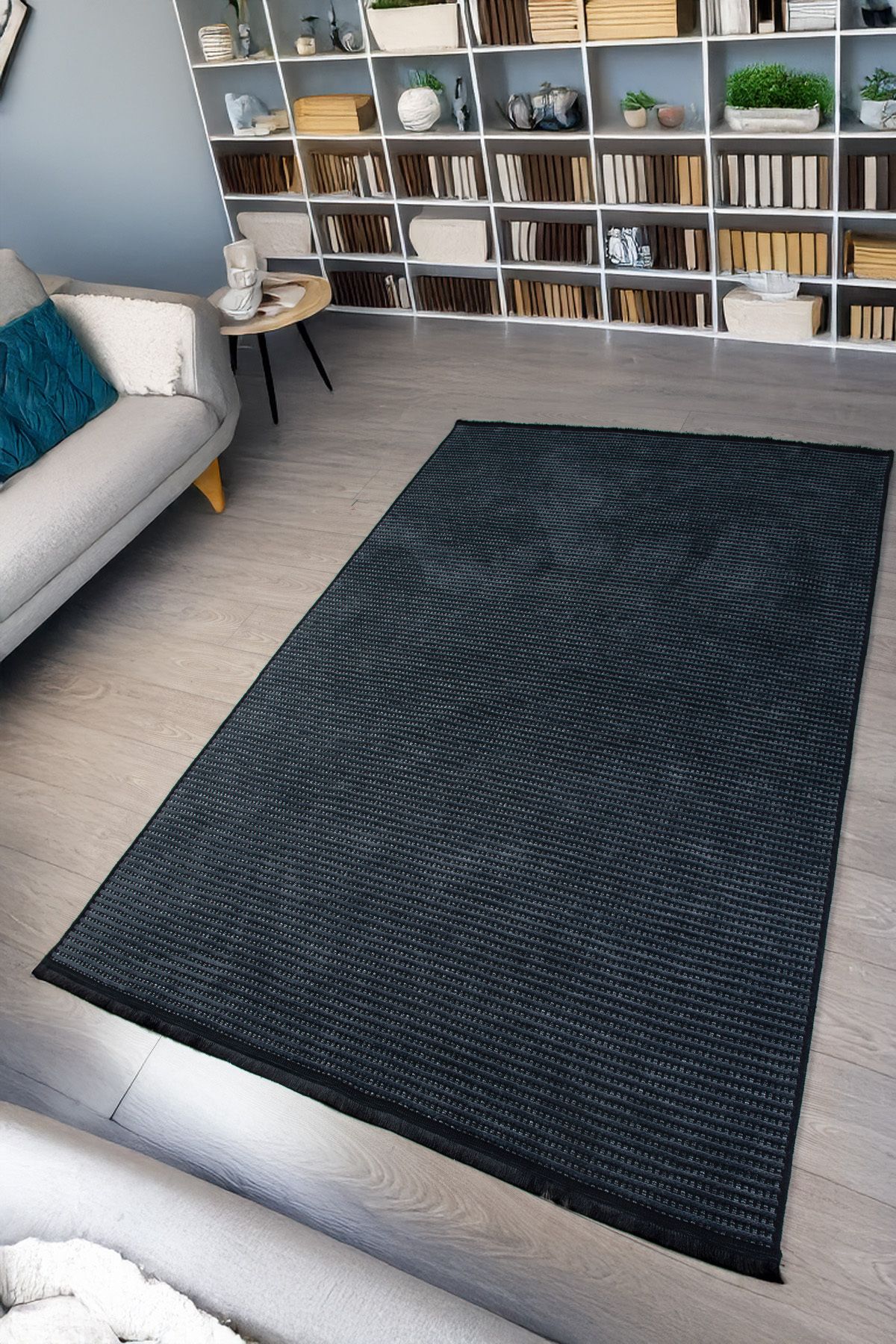 GH Geyikli Home Antrasit Şönil Kilim Mutfak Hasır Sisal Yolluk Salon Oturma Çocuk Odası Dokuma Makine Halısı