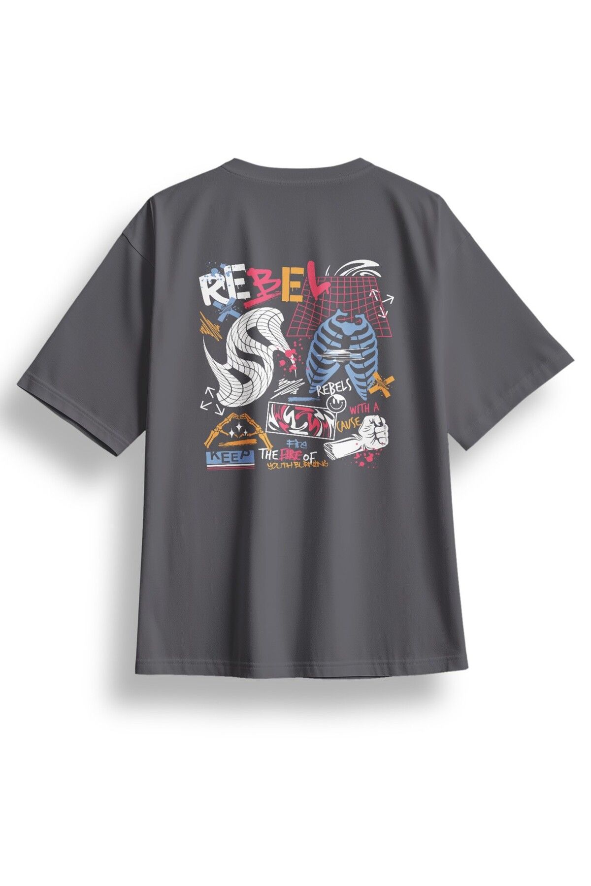 LUMARTA Oversize Rebel Baskılı Tshirt