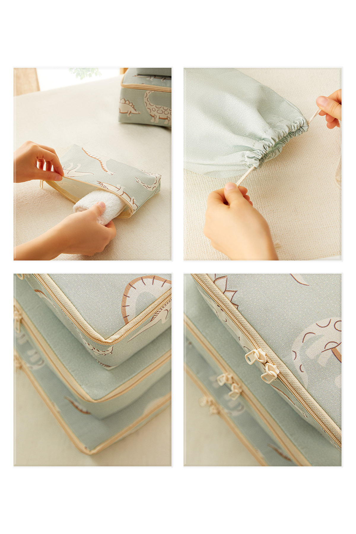 Ocean Home Textile 6'lı Dinozor Bebek Doğum Hastane Çıkışı Çanta Düzenleyici Çok Amaçlı Organizer fotoğrafı 4 (önizleme)