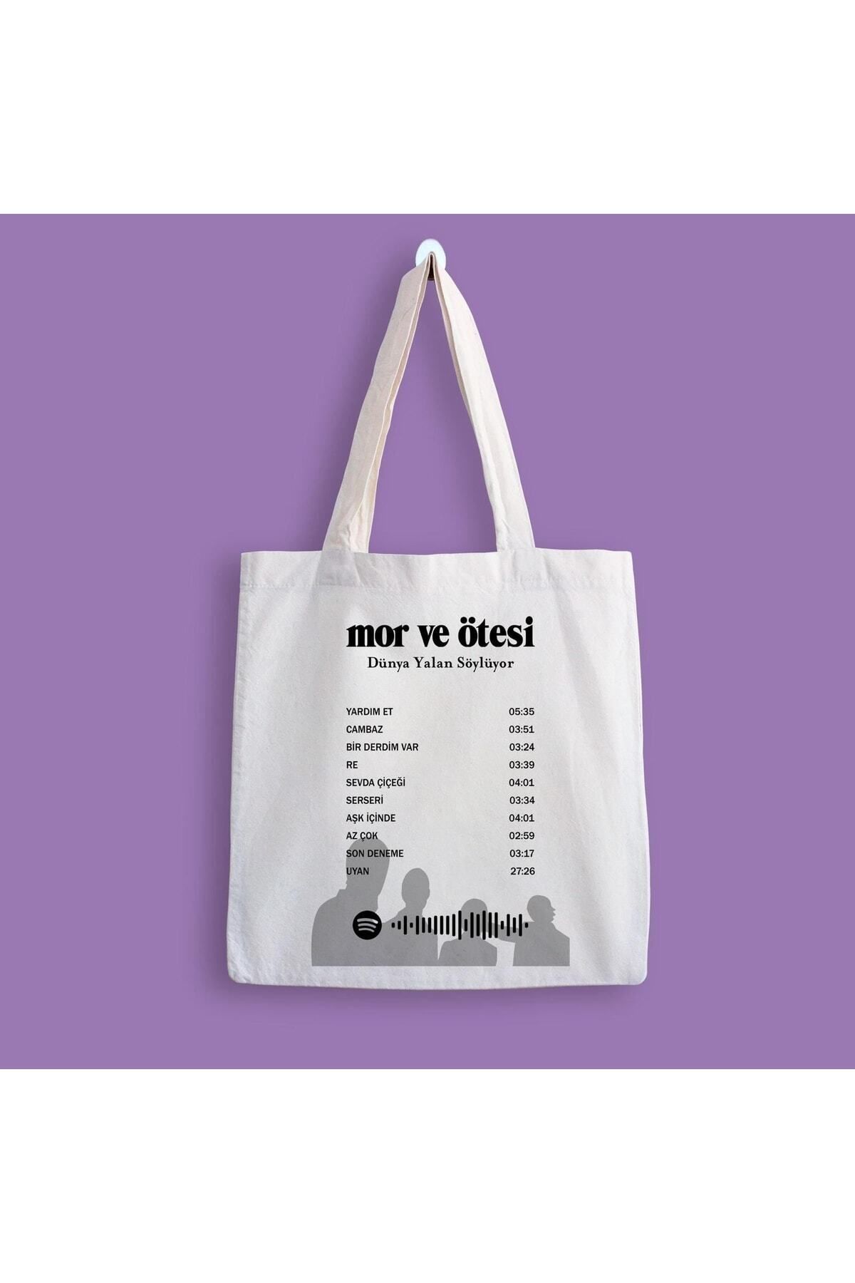 BİBANAPROMOSYON Mor Ve Ötesi Album Receipt Baskılı Bez Çanta