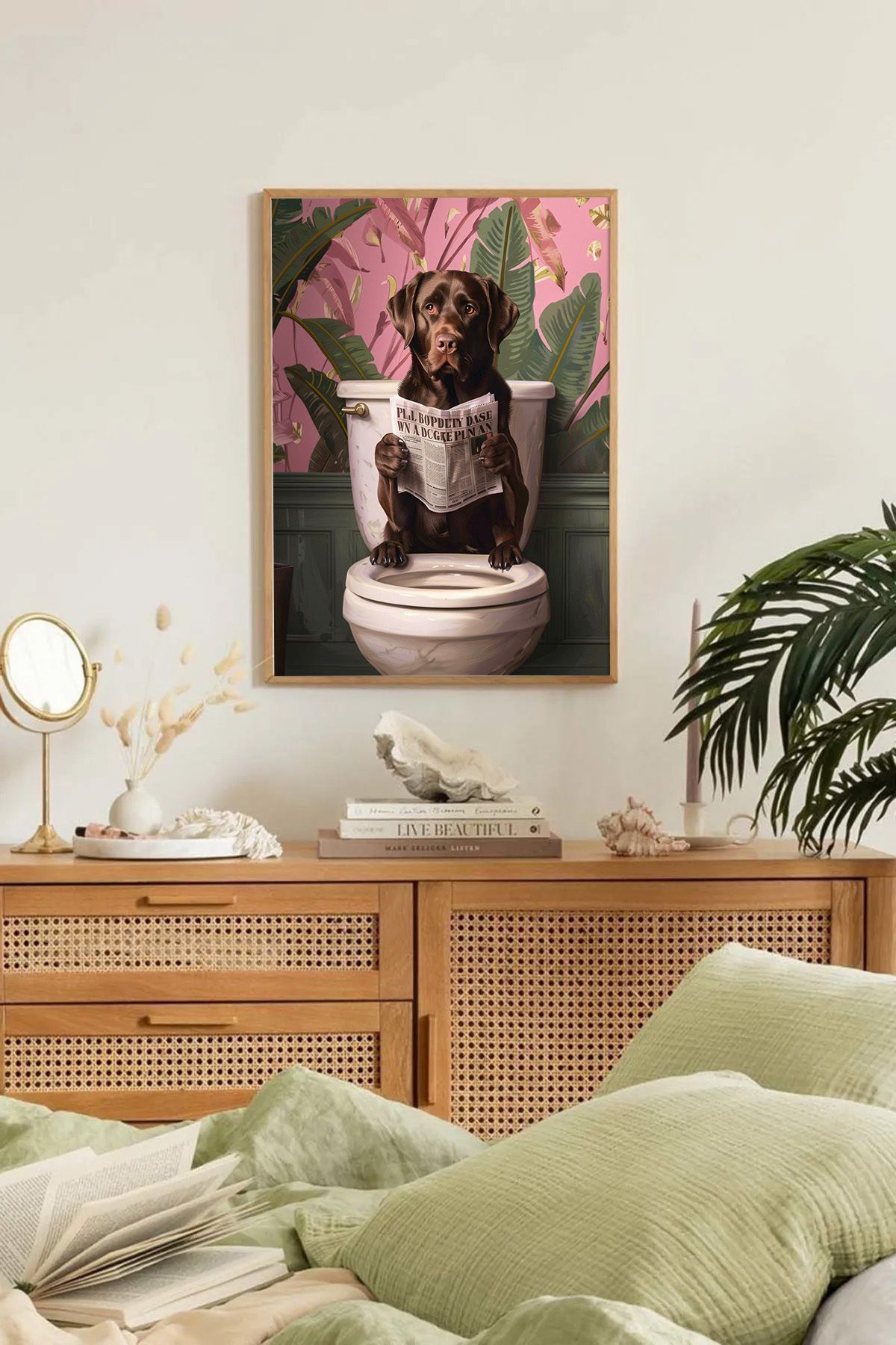 Dekorsiahome Tek Parça Ahşap Çerçeveli Oturma Odası Salon Mutfak Tablo TK0235
