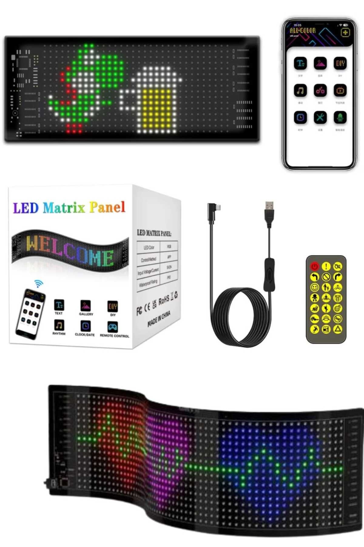SAYARMARKT Kompakt Boy LED Matrix Araç Ekranı