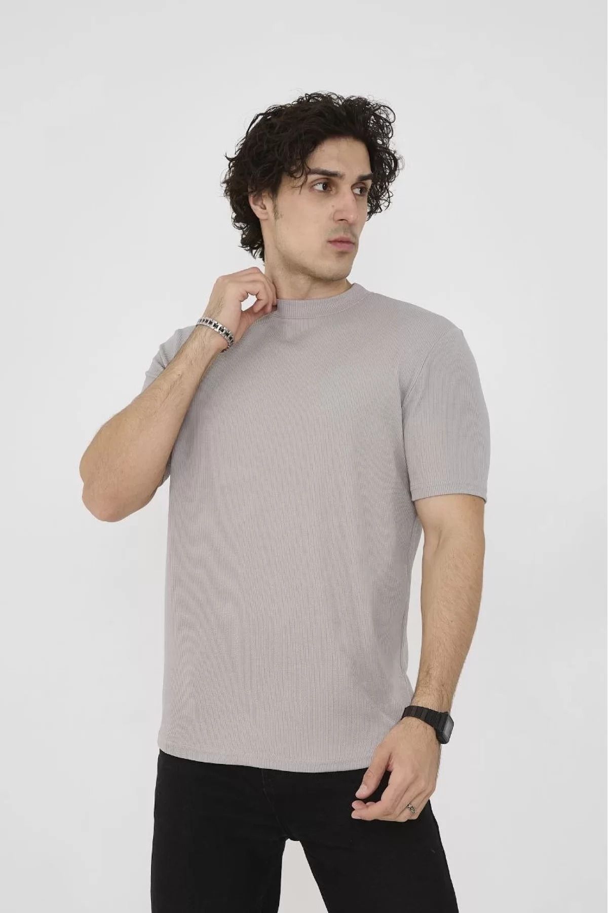 İndigo Park Erkek tişört Likralı Slim Fit Unisex Bisiklet Yaka Tişört Esnek ve Şık Erkek Tişört Modelleri