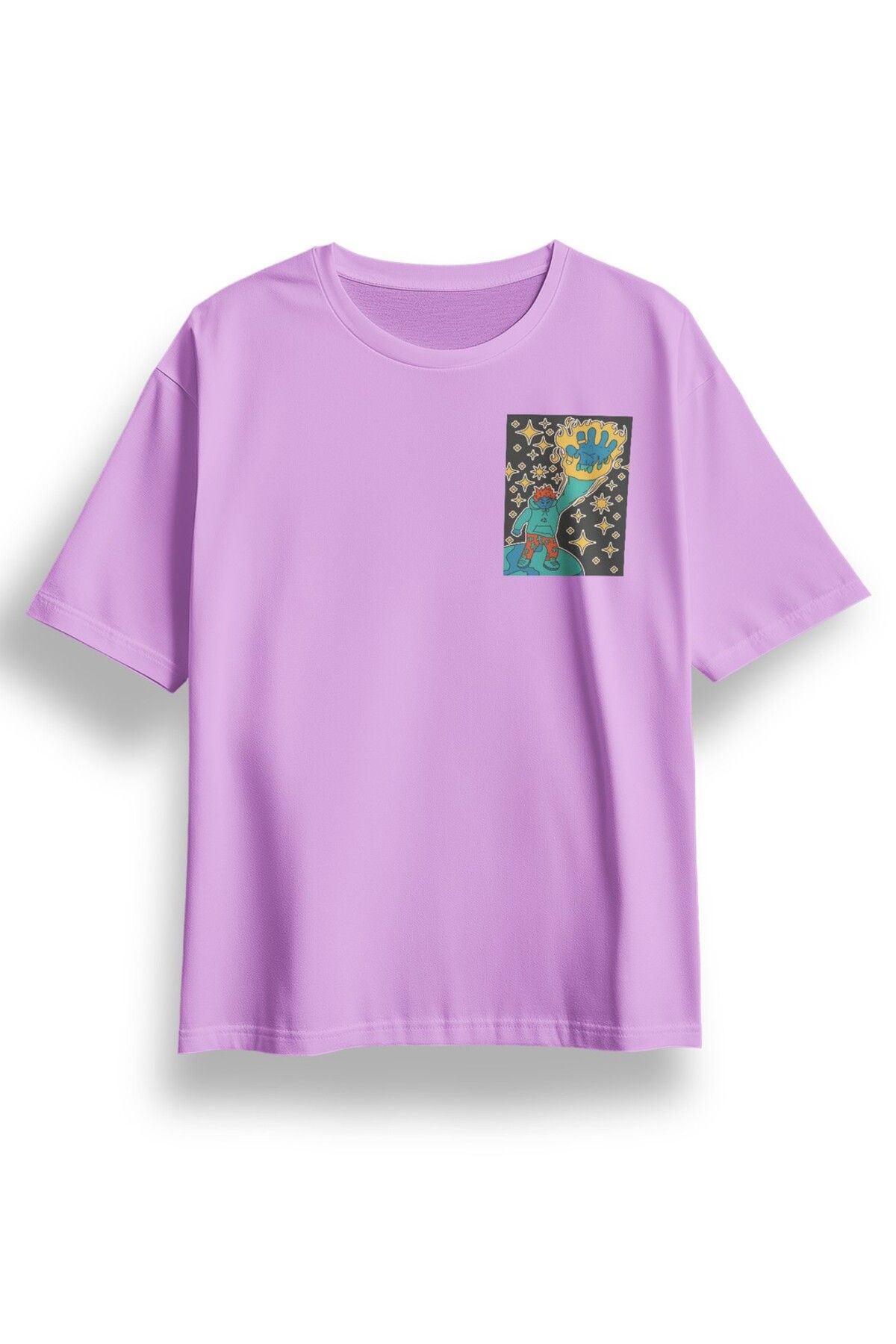 LUMARTA Oversize Street Stars Baskılı Tshirt