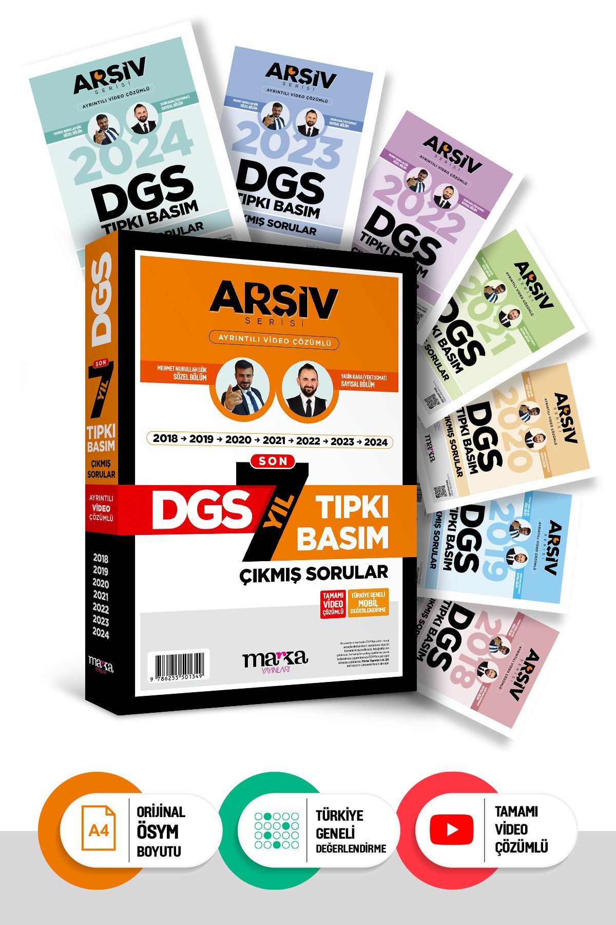 Marka Yayınları Son 7 Yıl DGS Tıpkı Basım Çıkmış Sorular Fasikül ÖSYM Boyutu Marka Yayınları 20218 - 2024