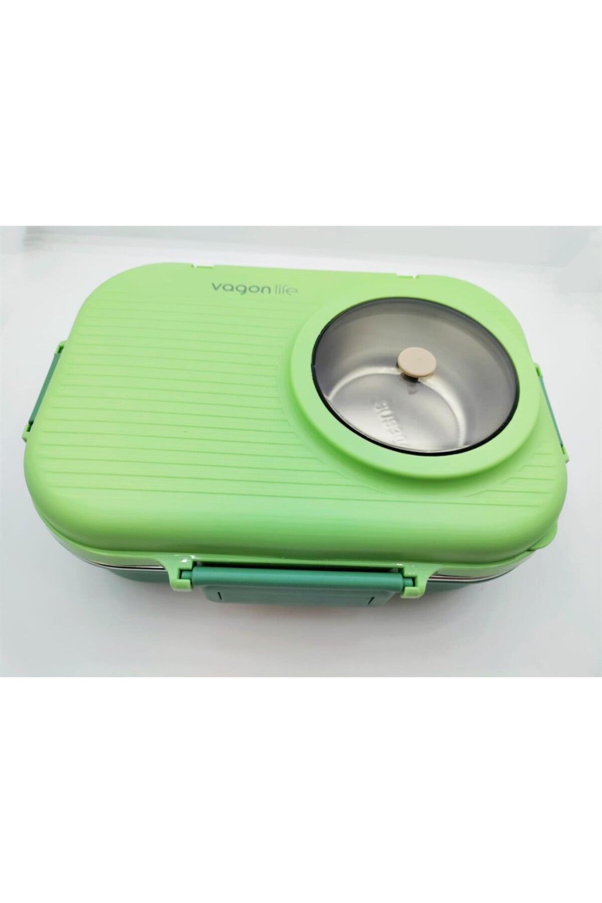 Vagonlife Bl70100 Çelik Hazneli Lunch Box Beslenme Kabı Yeşil