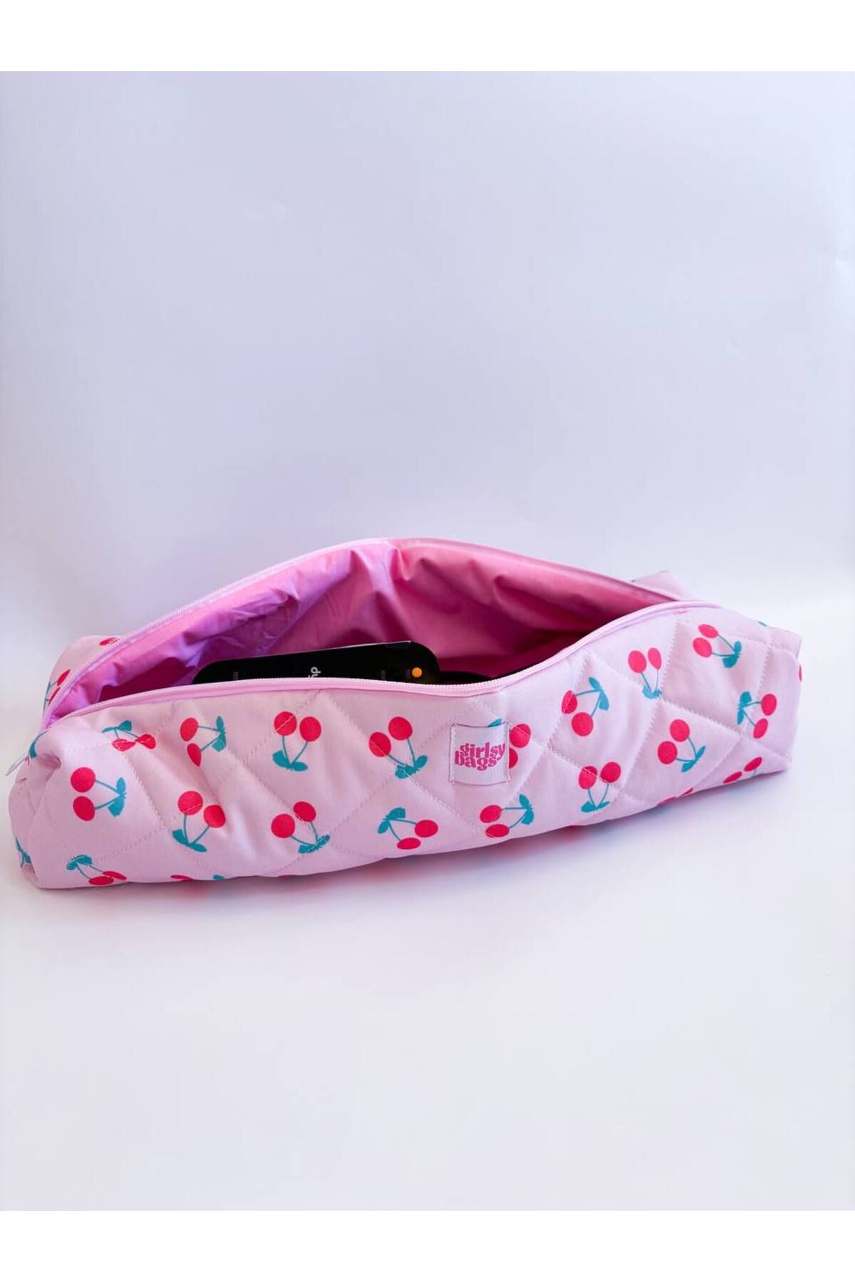 girlsybags Geantă Pentru Îndreptat Clește De Păr Roz Cireș Geantă Mare De Călătorie Compatibilă Pentru Airwrap Airstrait - One Size