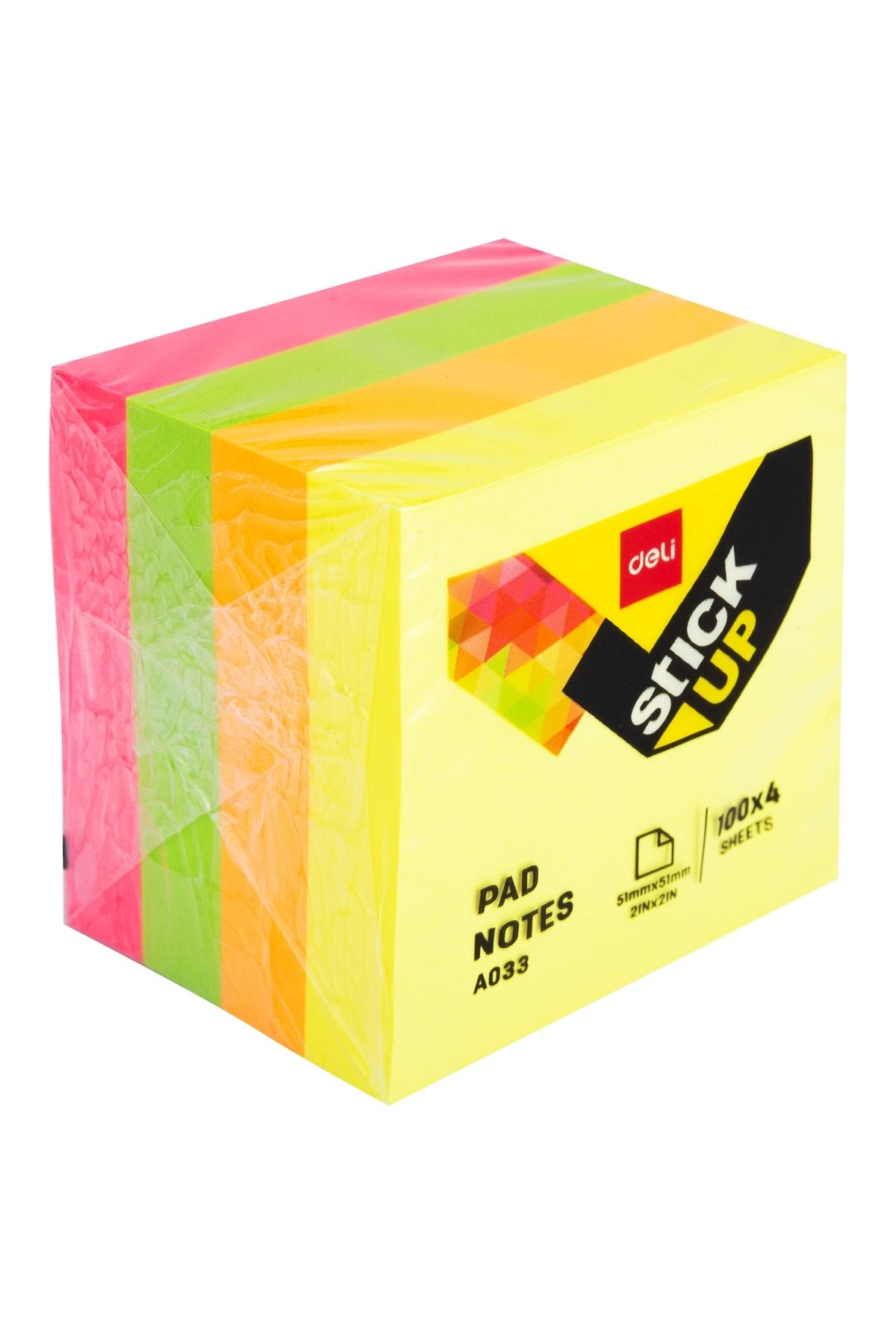 Deli Notițe Autoadezive 51*51mm 4 Culori Neon 400 Coli Deli - One Size
